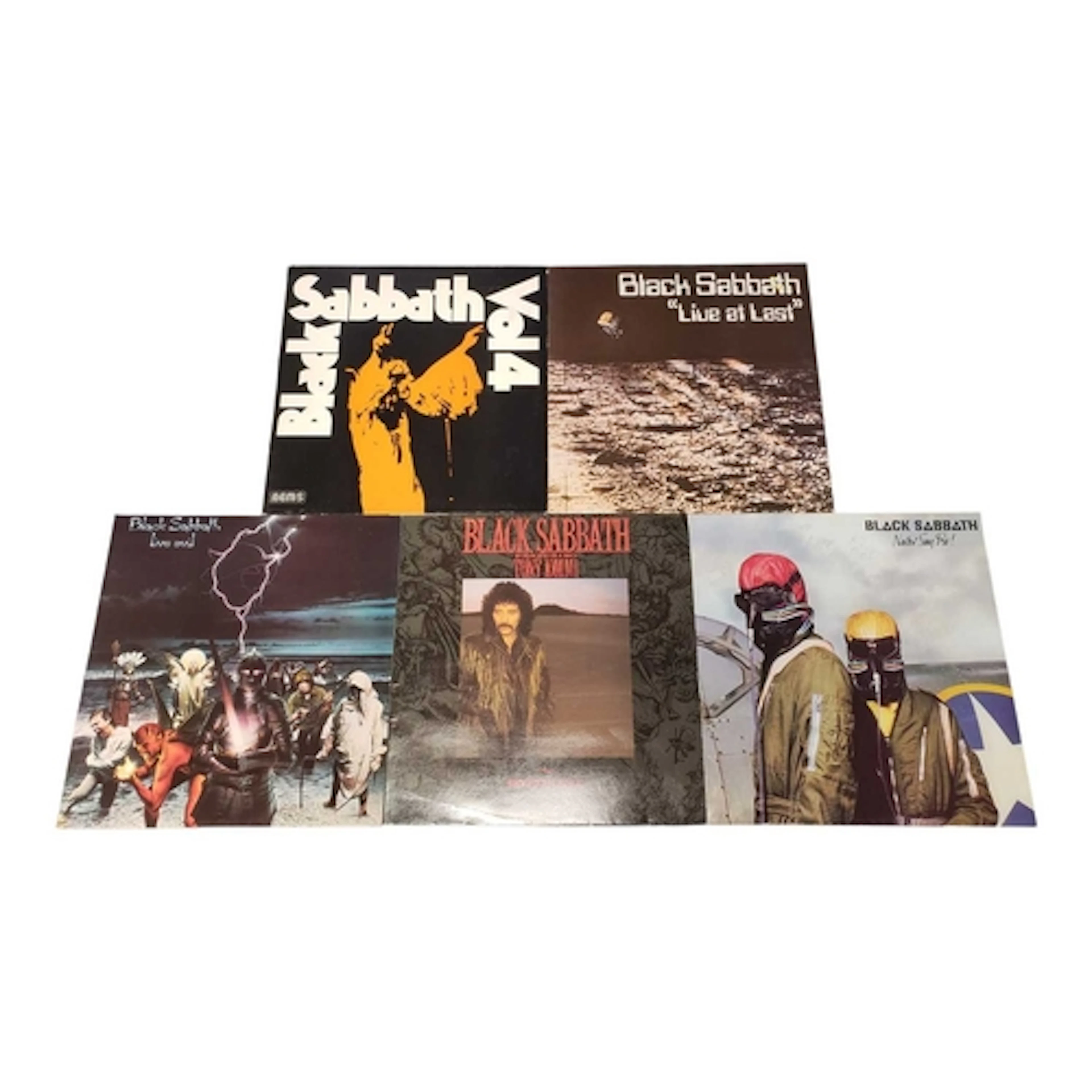 Black Sabbath - Five heavy metal LP vinyl records. To includ...