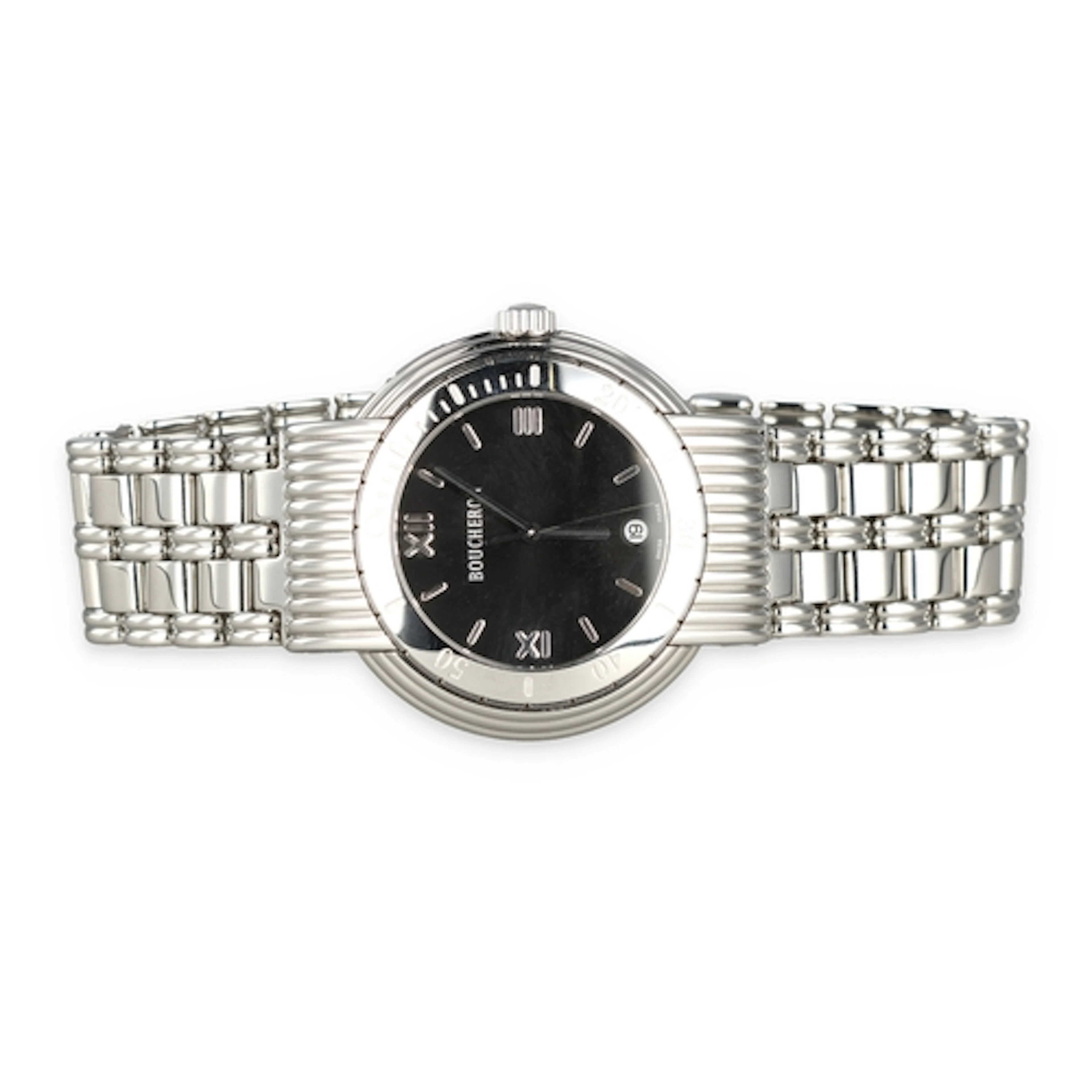 A GENTLEMAN'S BOUCHERON SOILS STAINLESS STEEL WRISTWATCH In ...