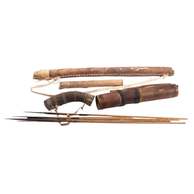 A collection of tribal quivers, arrows and darts to include ...