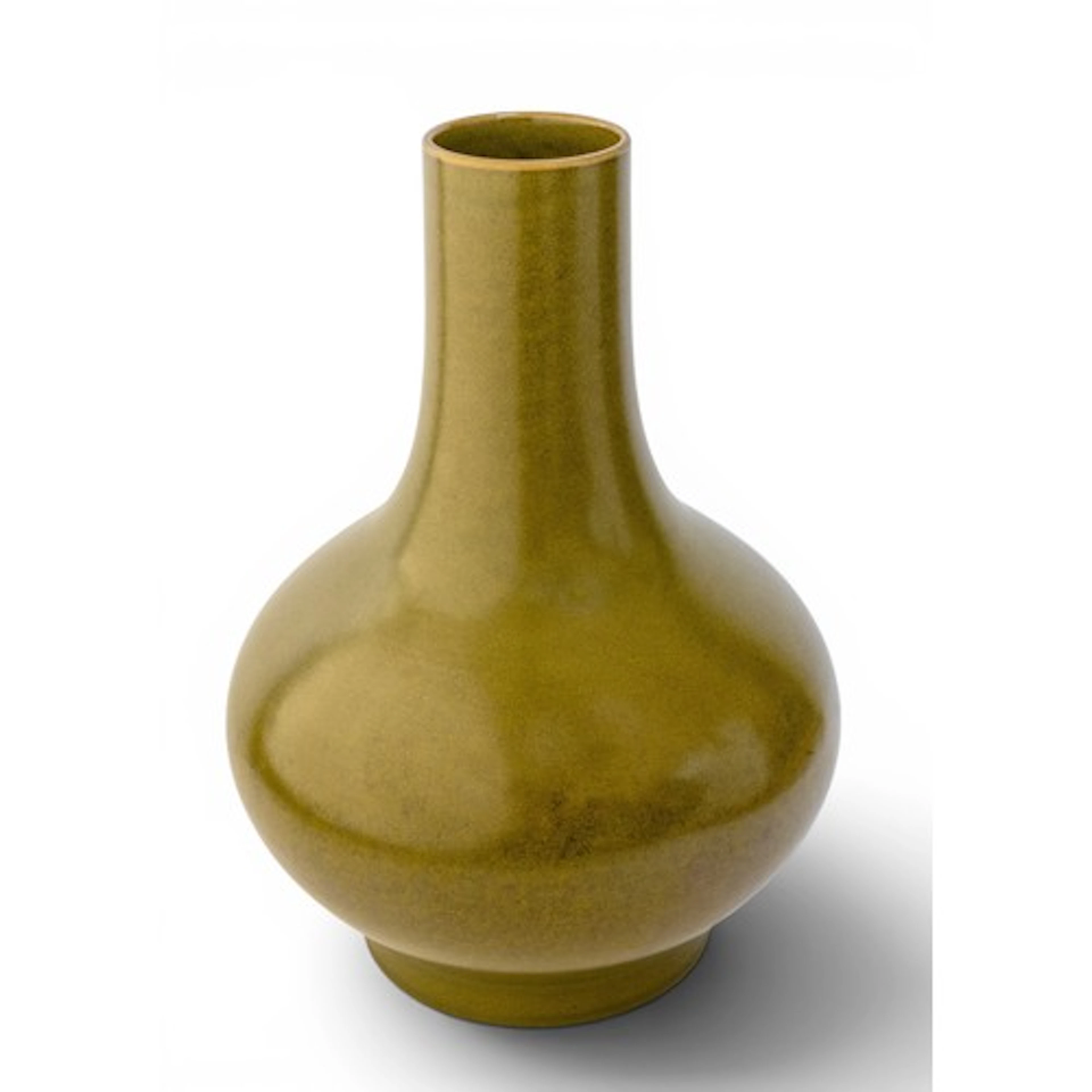 A TEADUST-GLAZE BOTTLE VASE TONGZHI SIX CHARACTER MARK AND O...