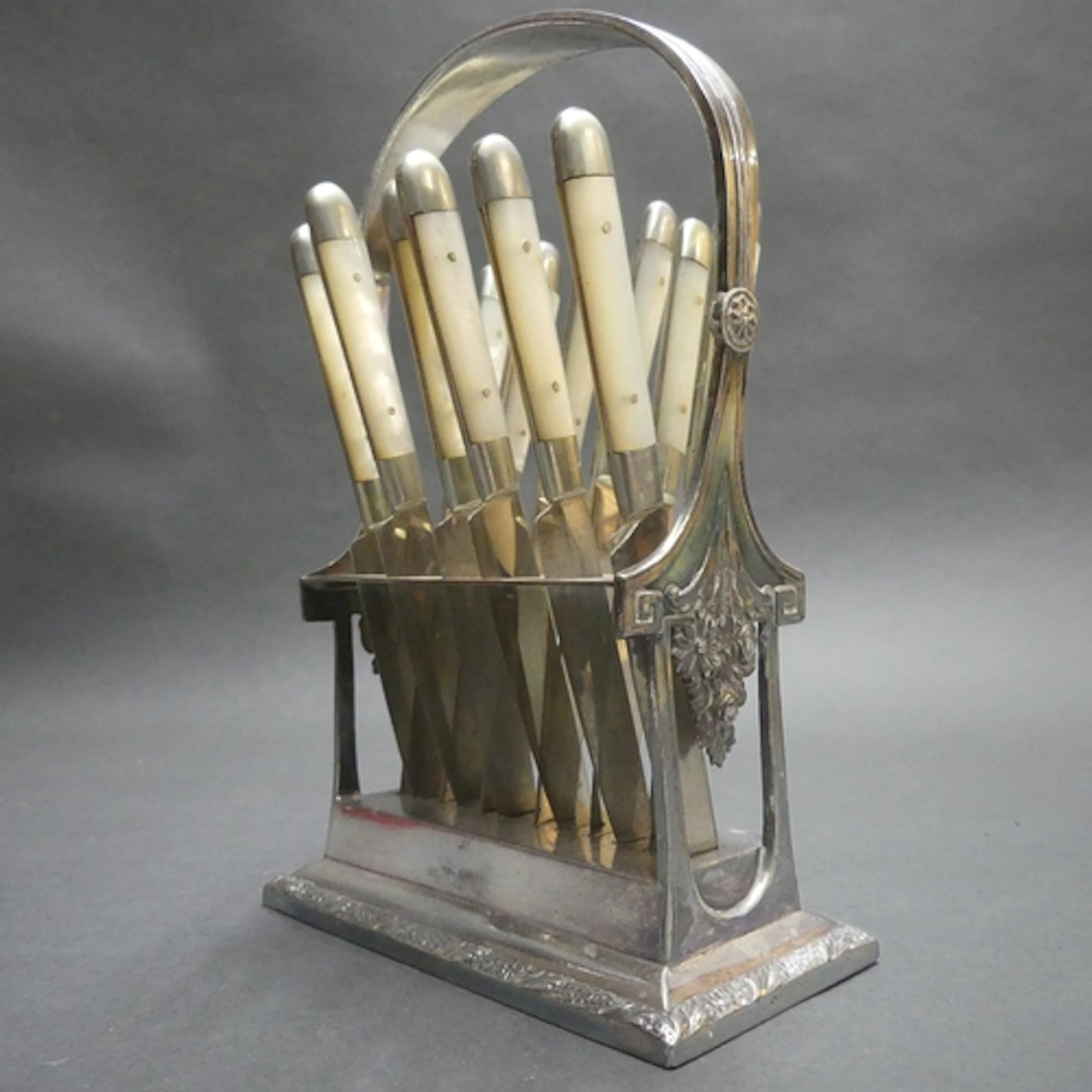WMF - An Art Nouveau silver plated fruit knife stand, design...