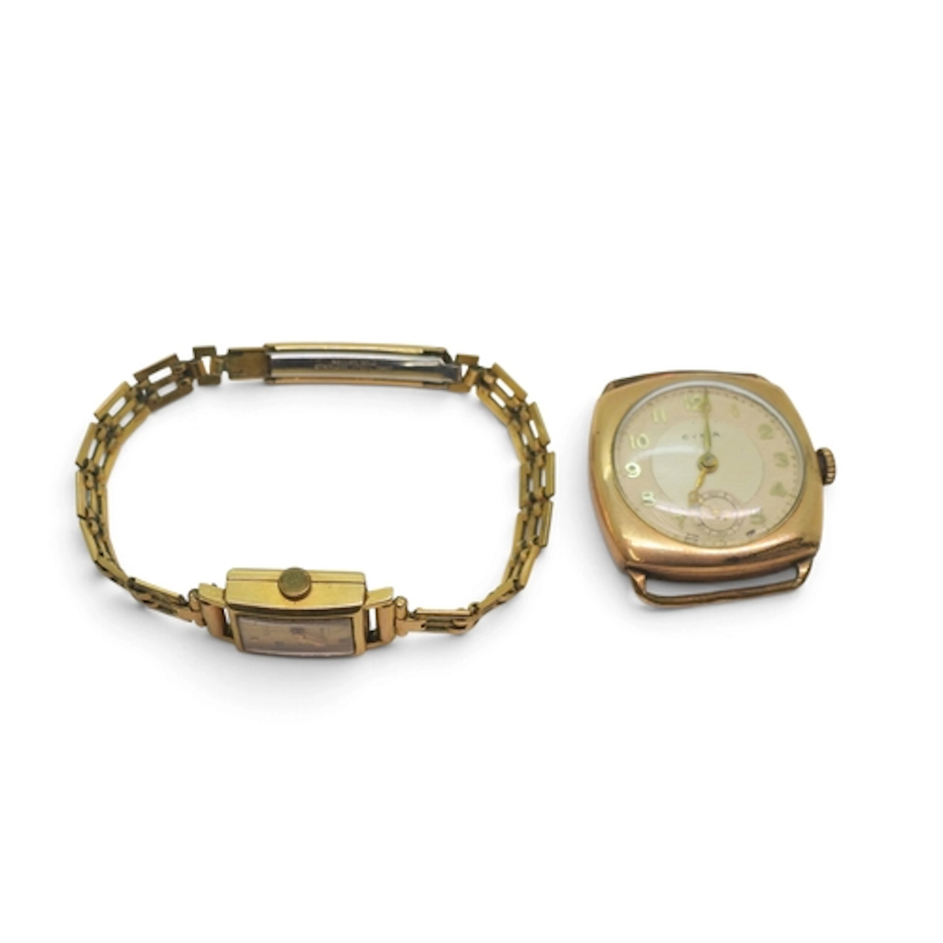 An 18k gold cased ladies Realm watch head, weight including ...