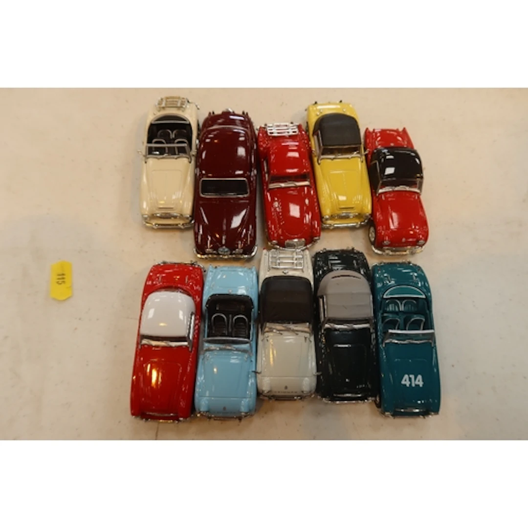 10 Corgi Jaguar models together with Healy, Triump and MGA