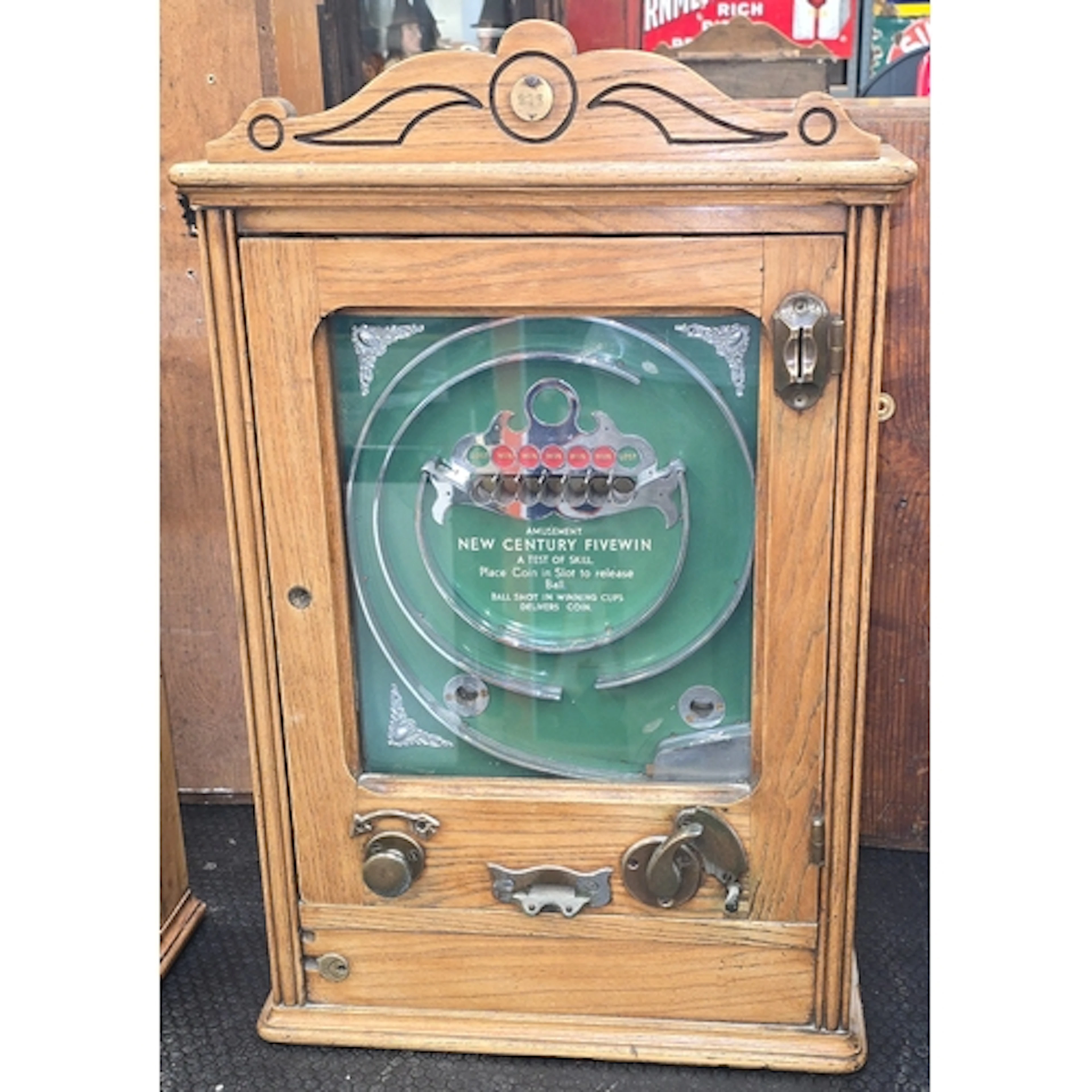 New Century vintage Allwin wall slot machine on 1D. Excellen...
