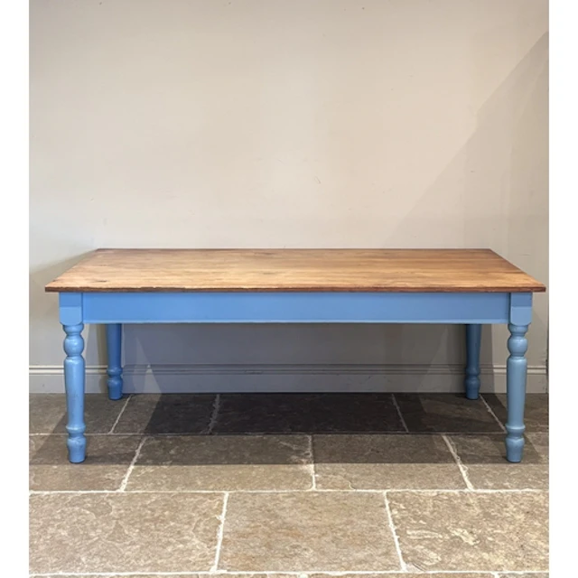 A Victorian style pine farmhouse kitchen table, the rectangu...