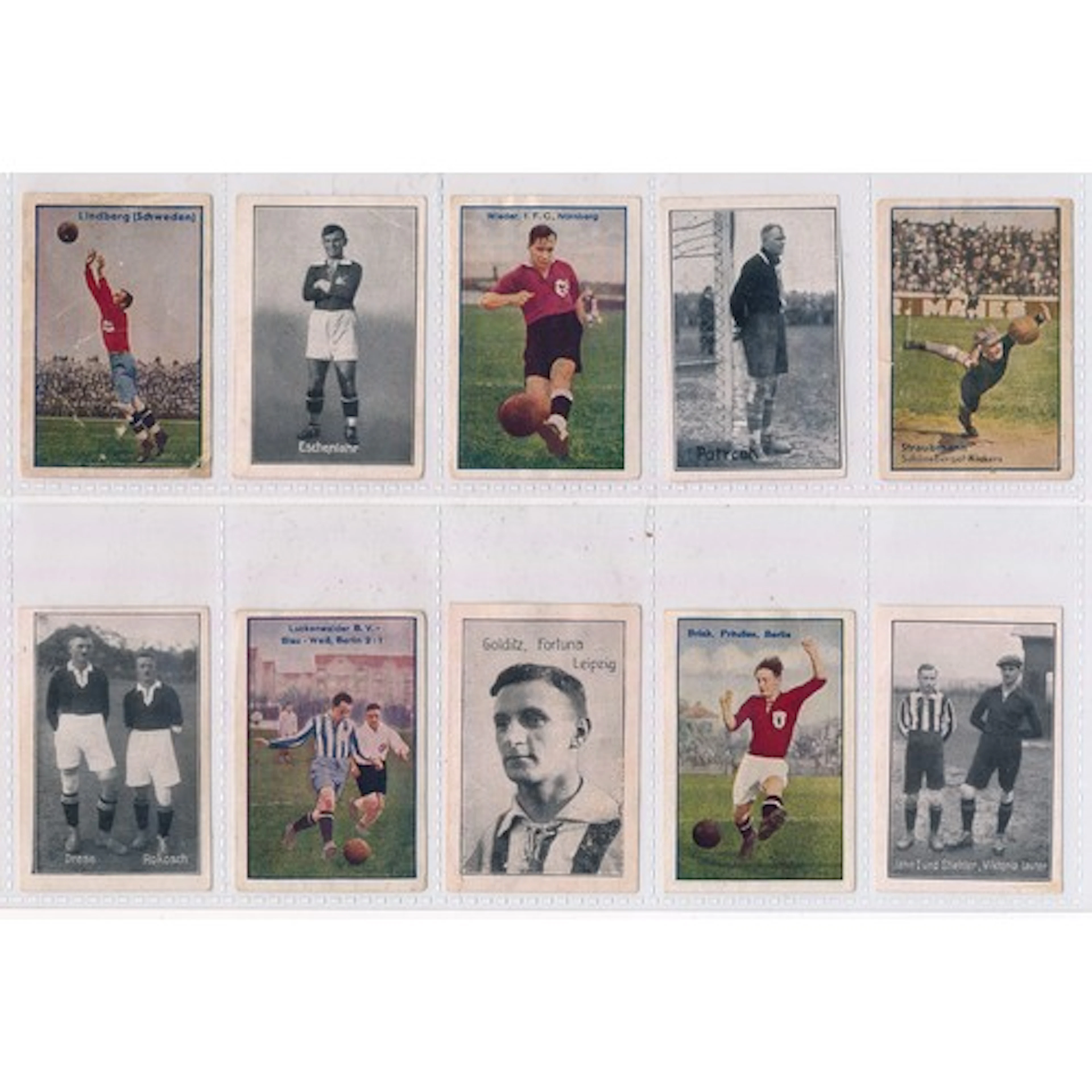 Vintage soccer cards from Germany, 1920's-1950's, by Greilin...