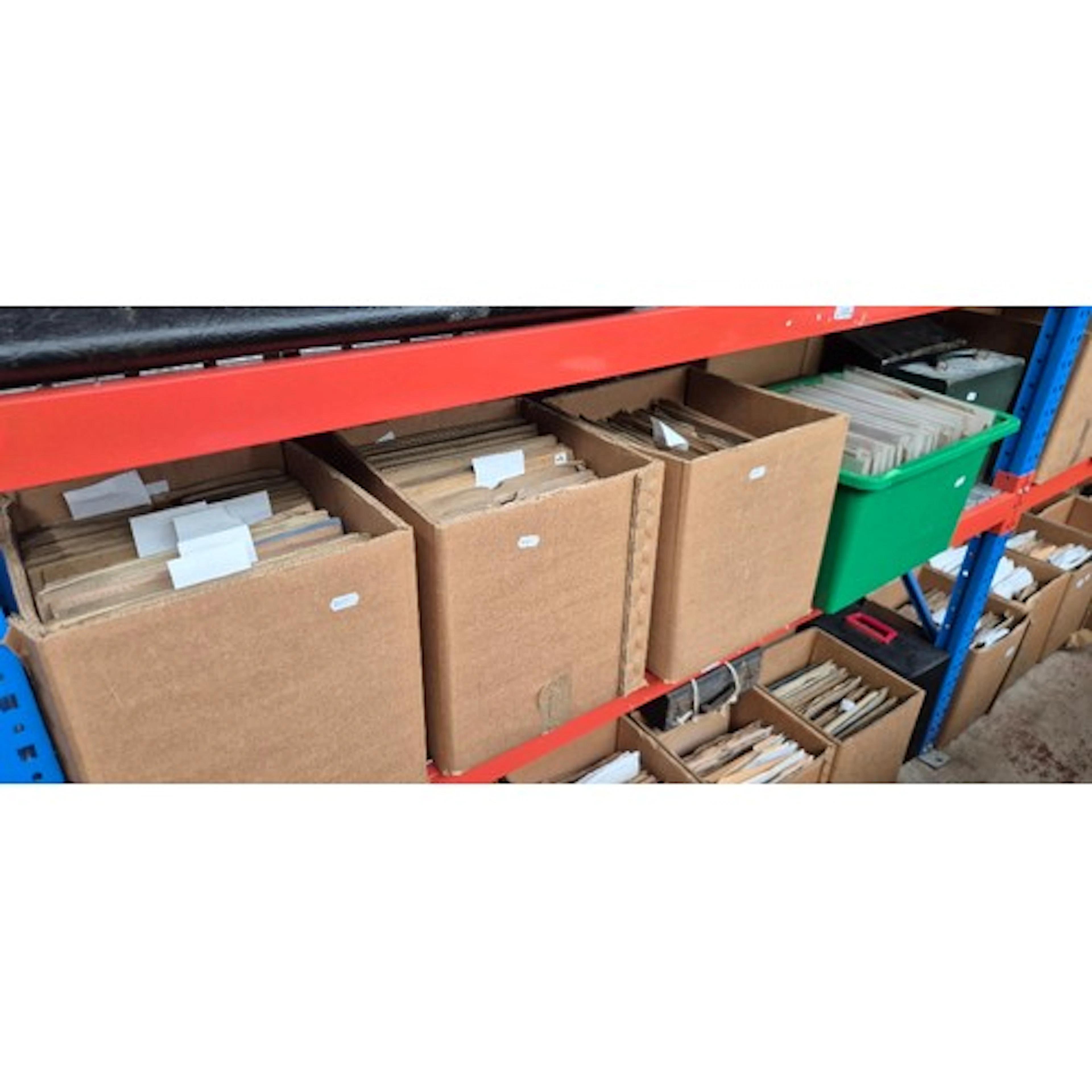 Nine boxes and 2 cases of 78rpm shellac records. Artistes in...
