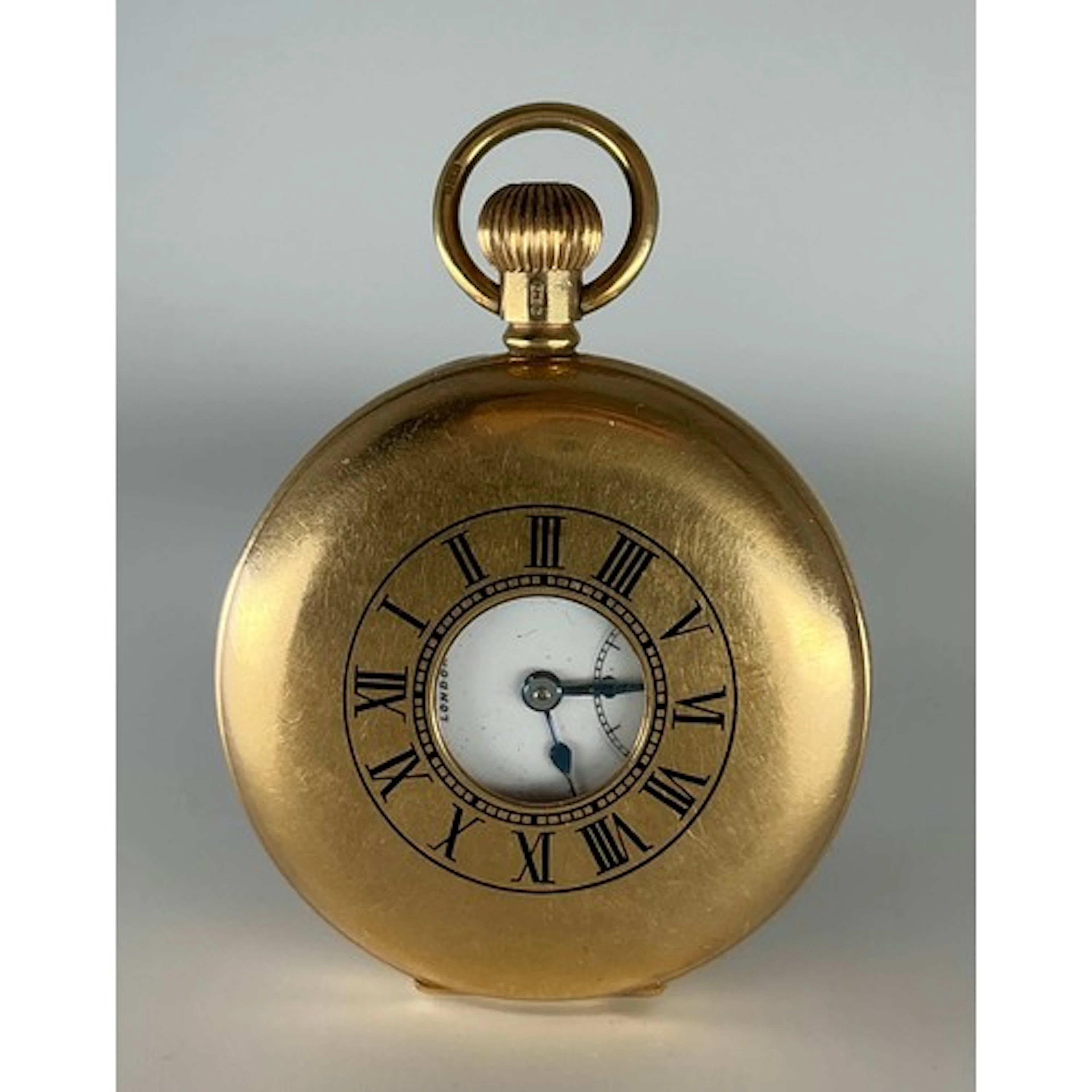 A George V J. W. Benson 9ct gold half hunter pocket watch, s...