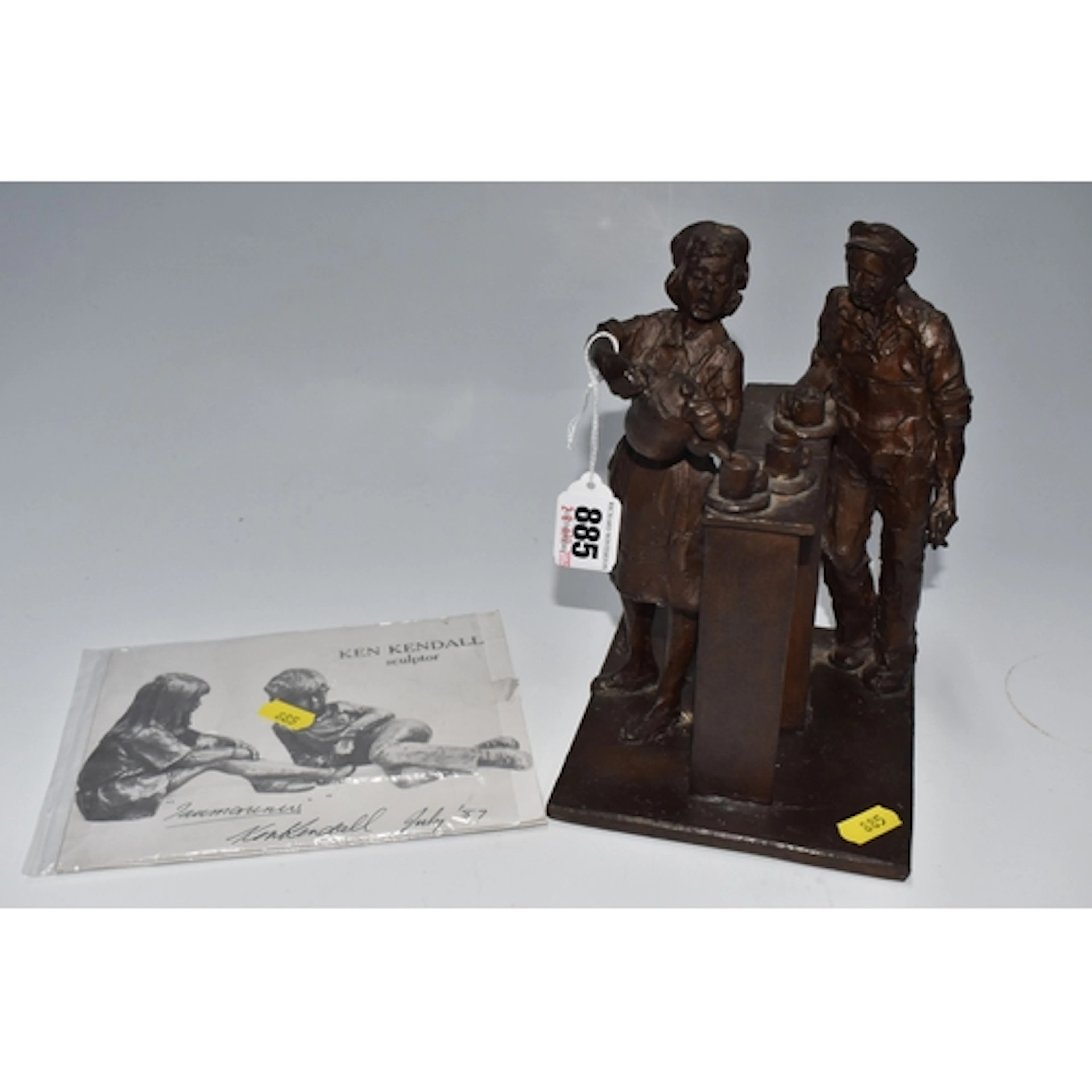 KEN KENDALL (1928-2012) BRONZE SCULPTURE, titled 'Tea Time',...