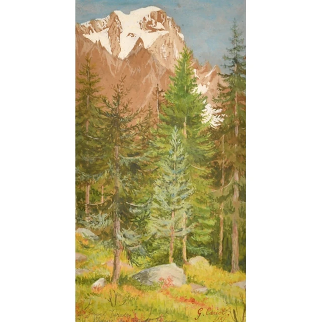 Gustav Cariot (1872-1950) French. "Le Grand Jorasses, Chaine...