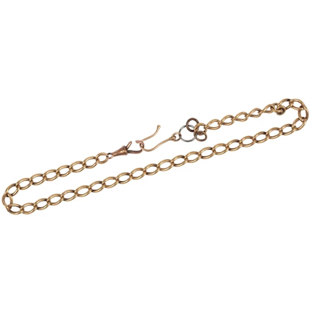 A gold watch chain, early 20th century, of curb linking in g...