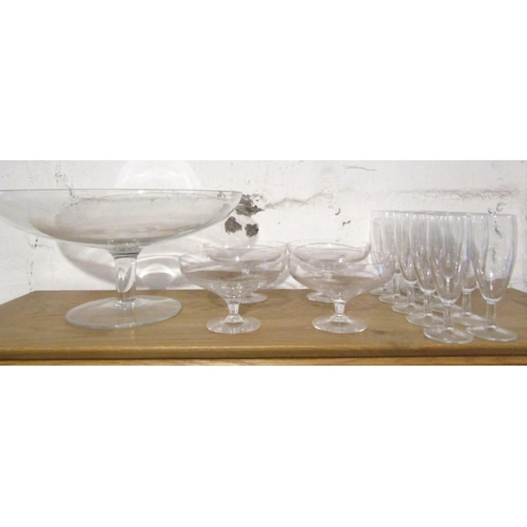 Collection of Various Crystal Including Shell Form Punch Bow...