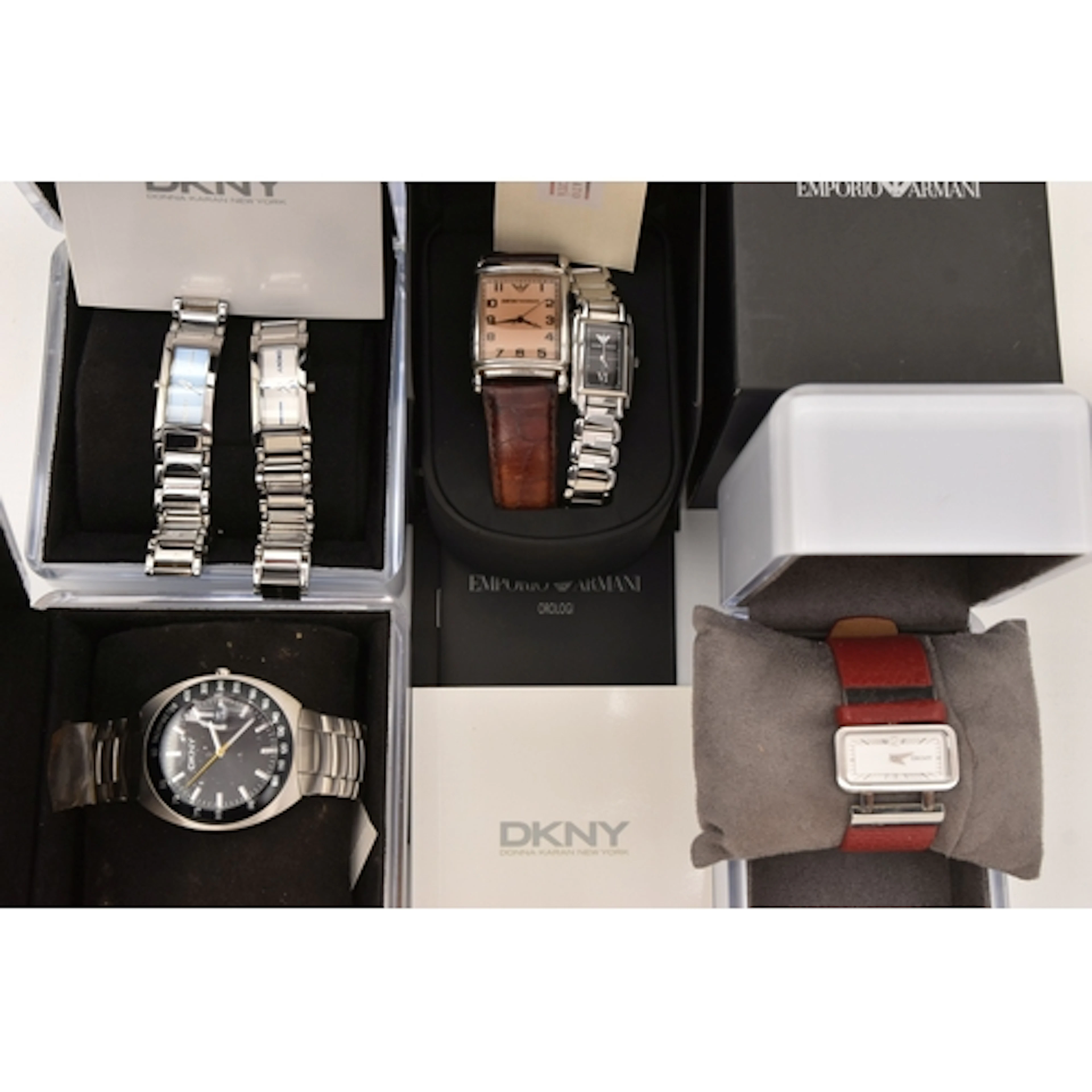 A GROUP OF FASHION WRISTWATCHES, to include an 'Emporio Arma...