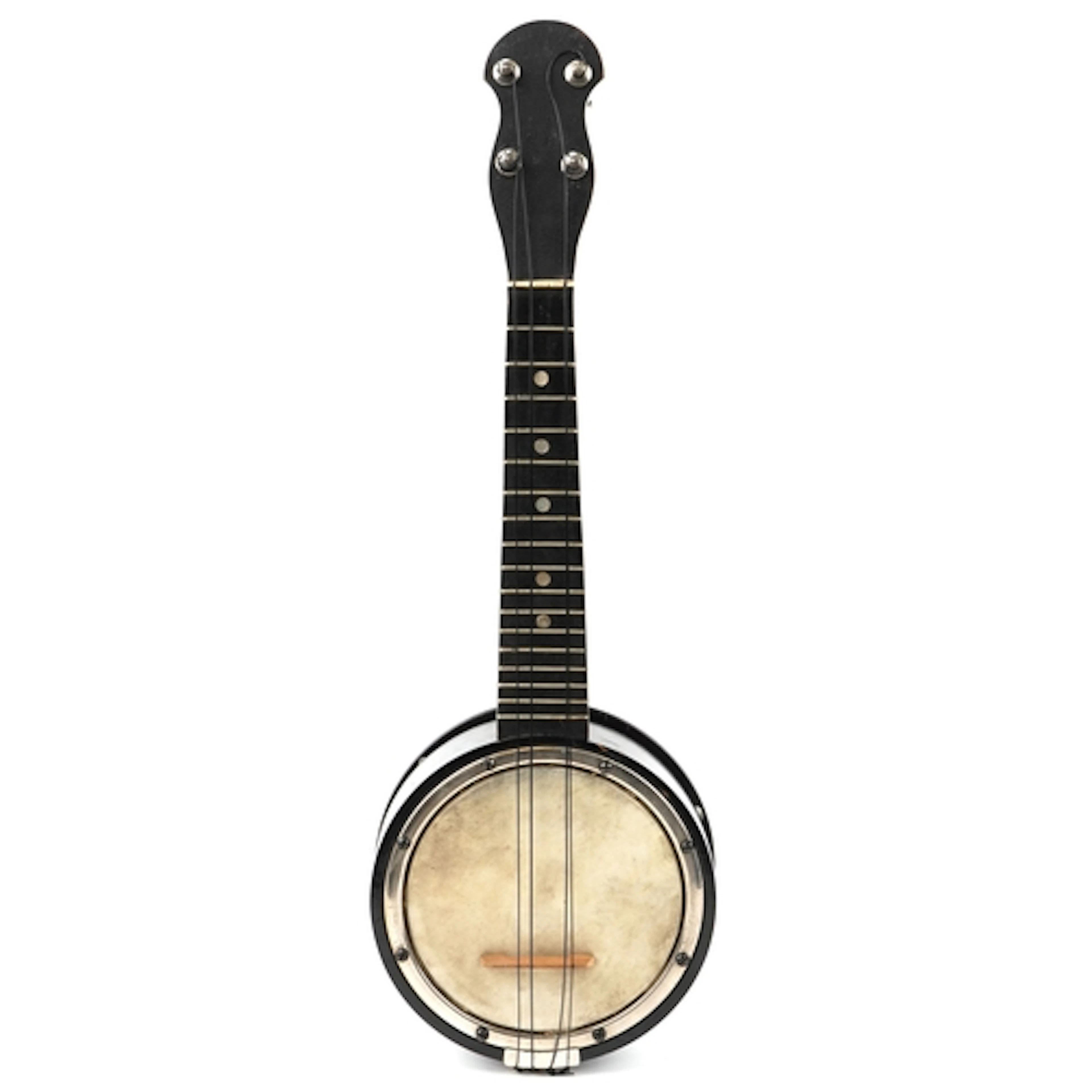 A vintage ebonised ukulele banjo with protective case, 51cm ...
