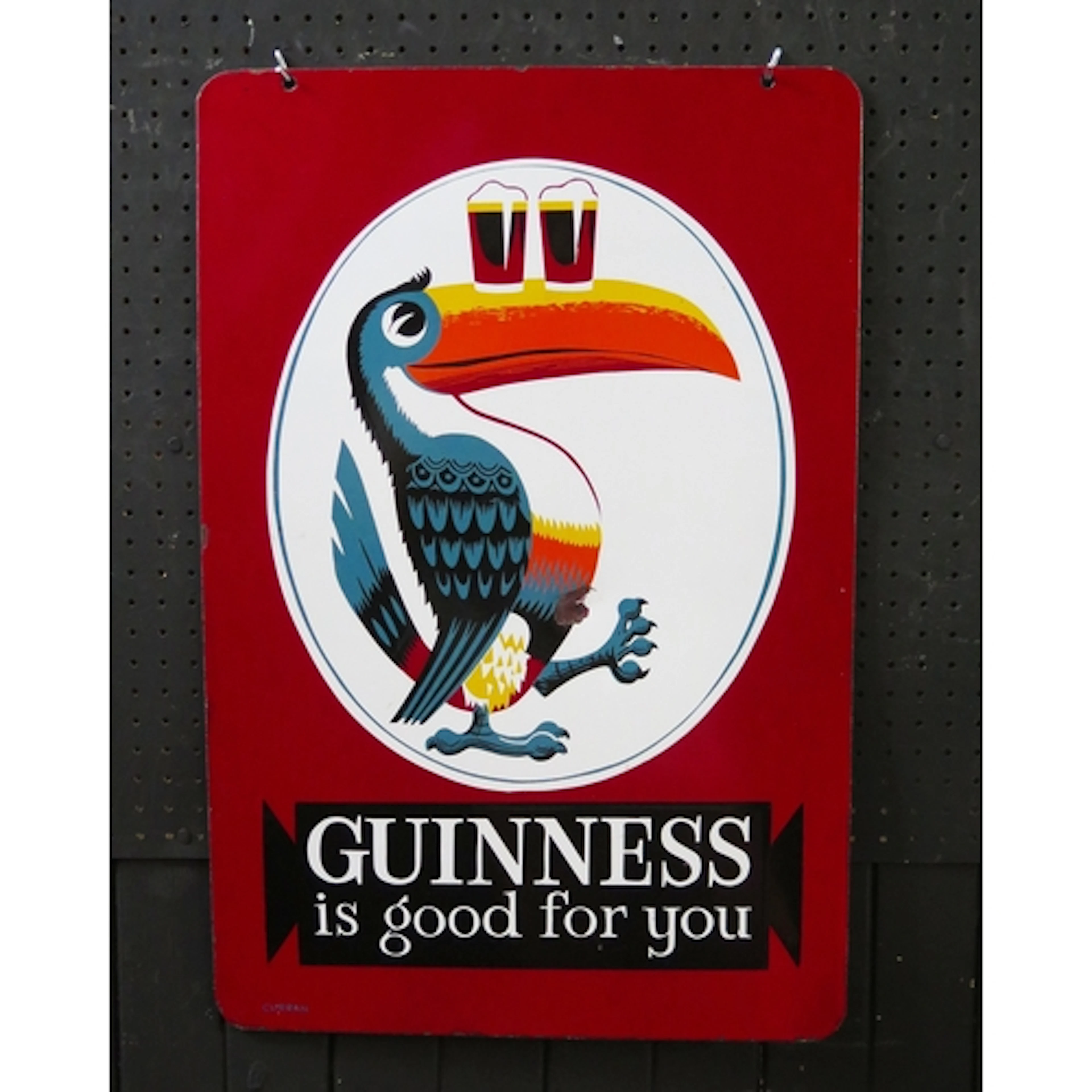 "Guinness Is Good For You" - an enamel double-sided advertis...