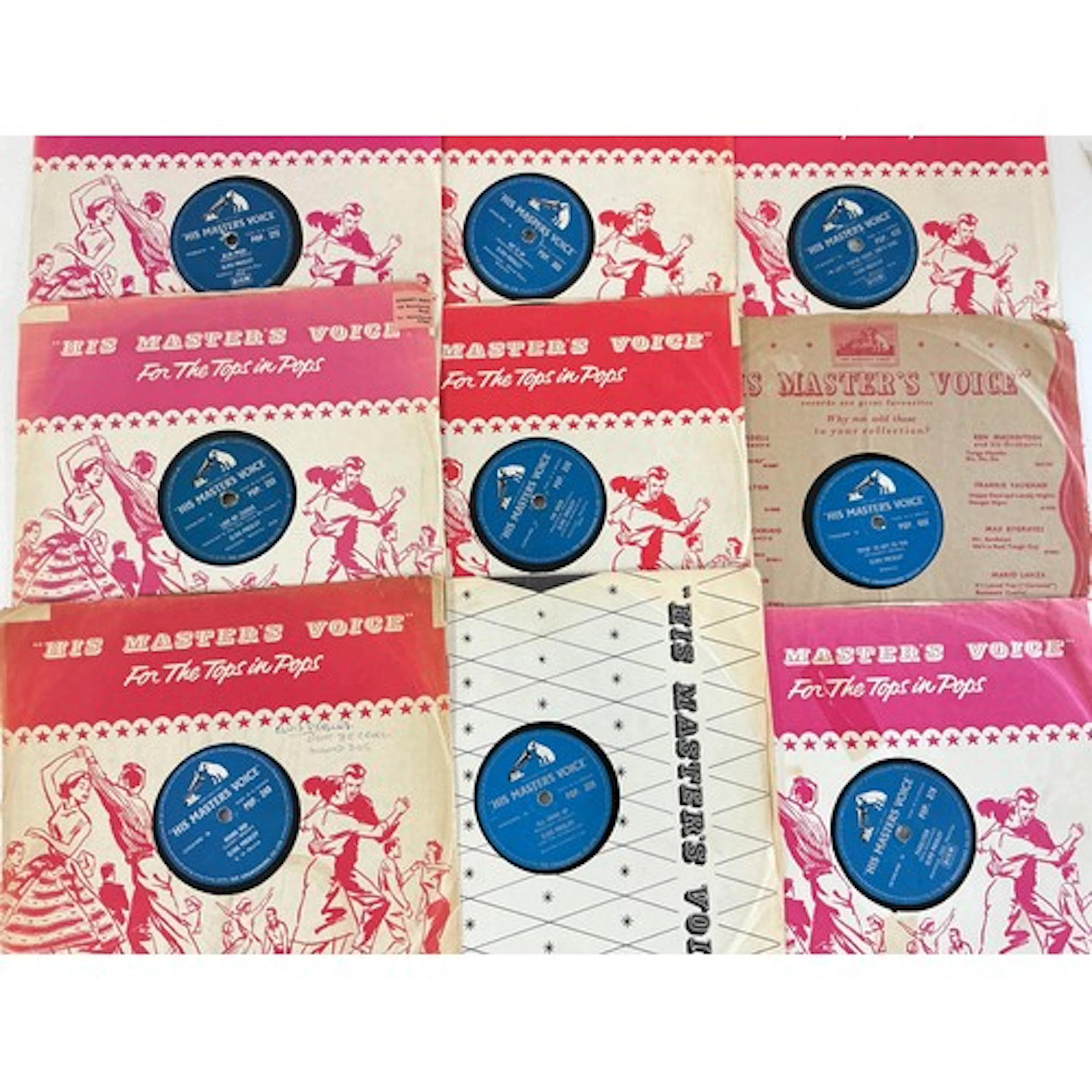 A collection of Elvis Presley 78s comprising All Shook Up, L...