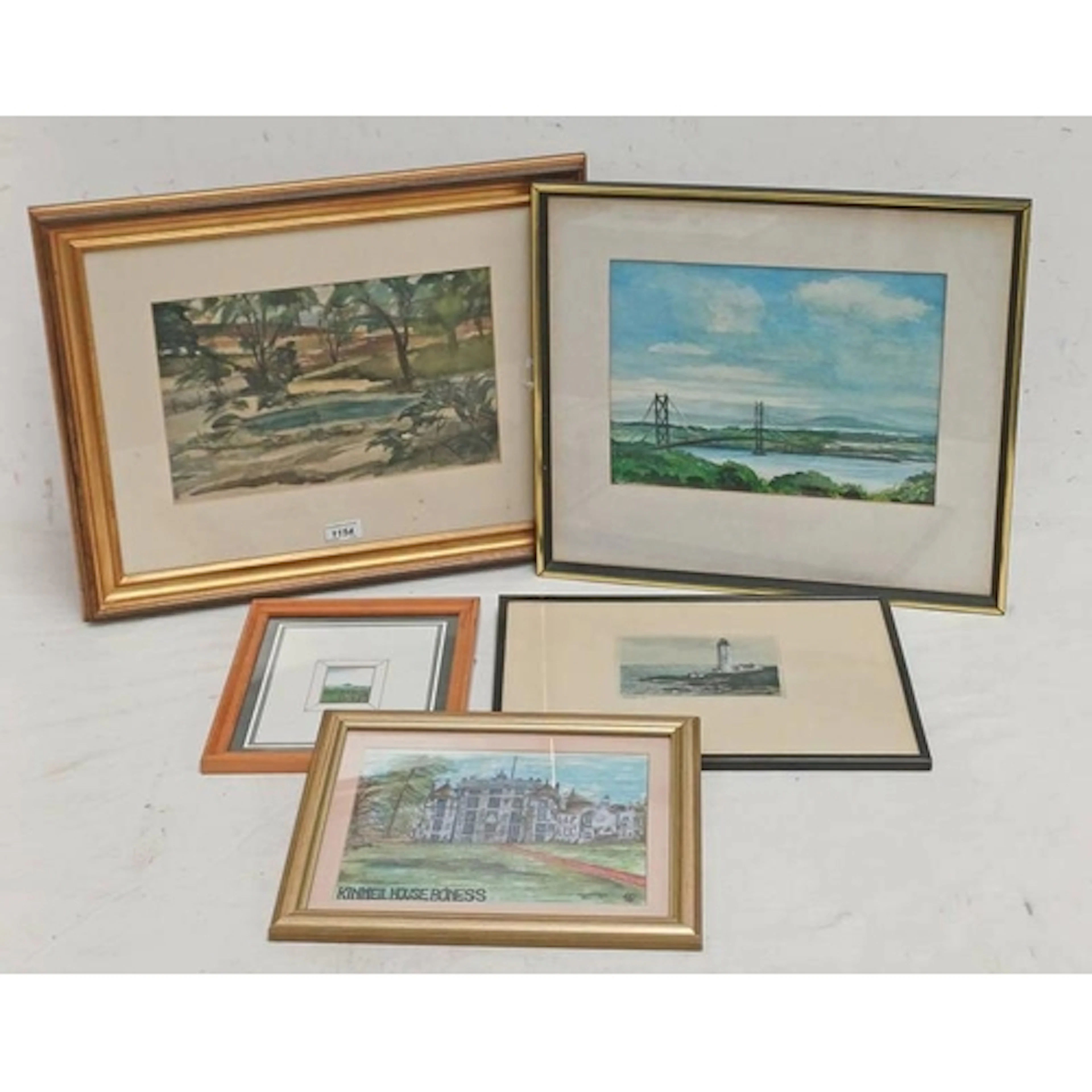 JEAN M M GIBSON, FORTH ROAD BRIDGE, SIGNED, FRAMED W.C. AN U...