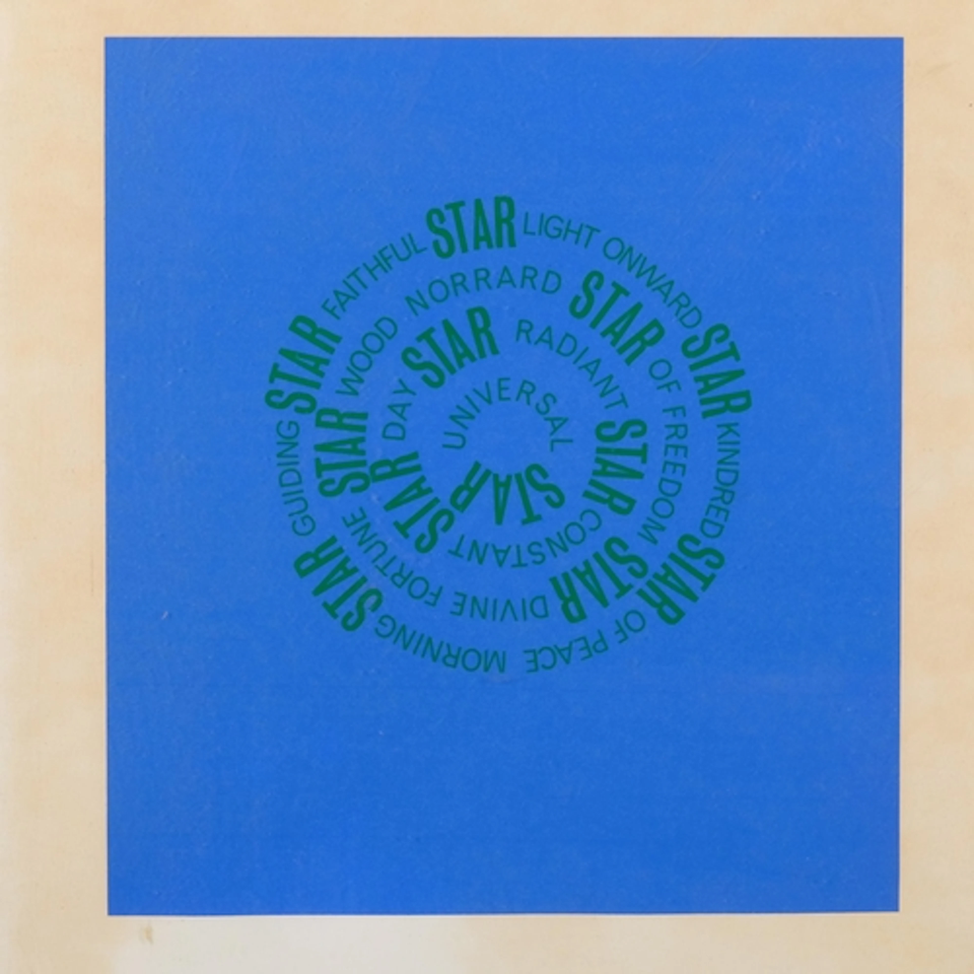 Ian Hamilton Finlay, Universal Star, screenprint, image 33cm...