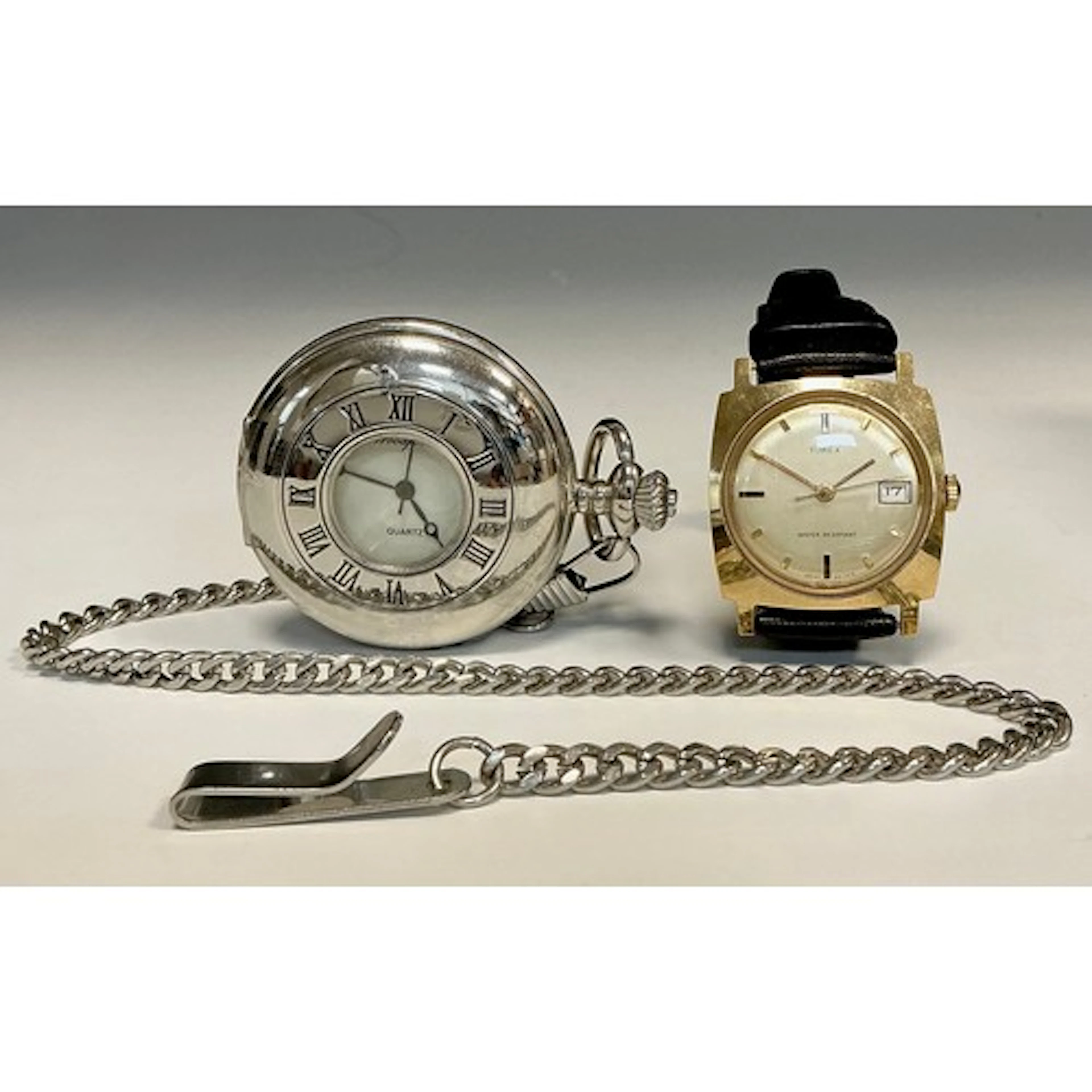 Timex - a 1970s manual wind square gold tone wristwatch, gil...