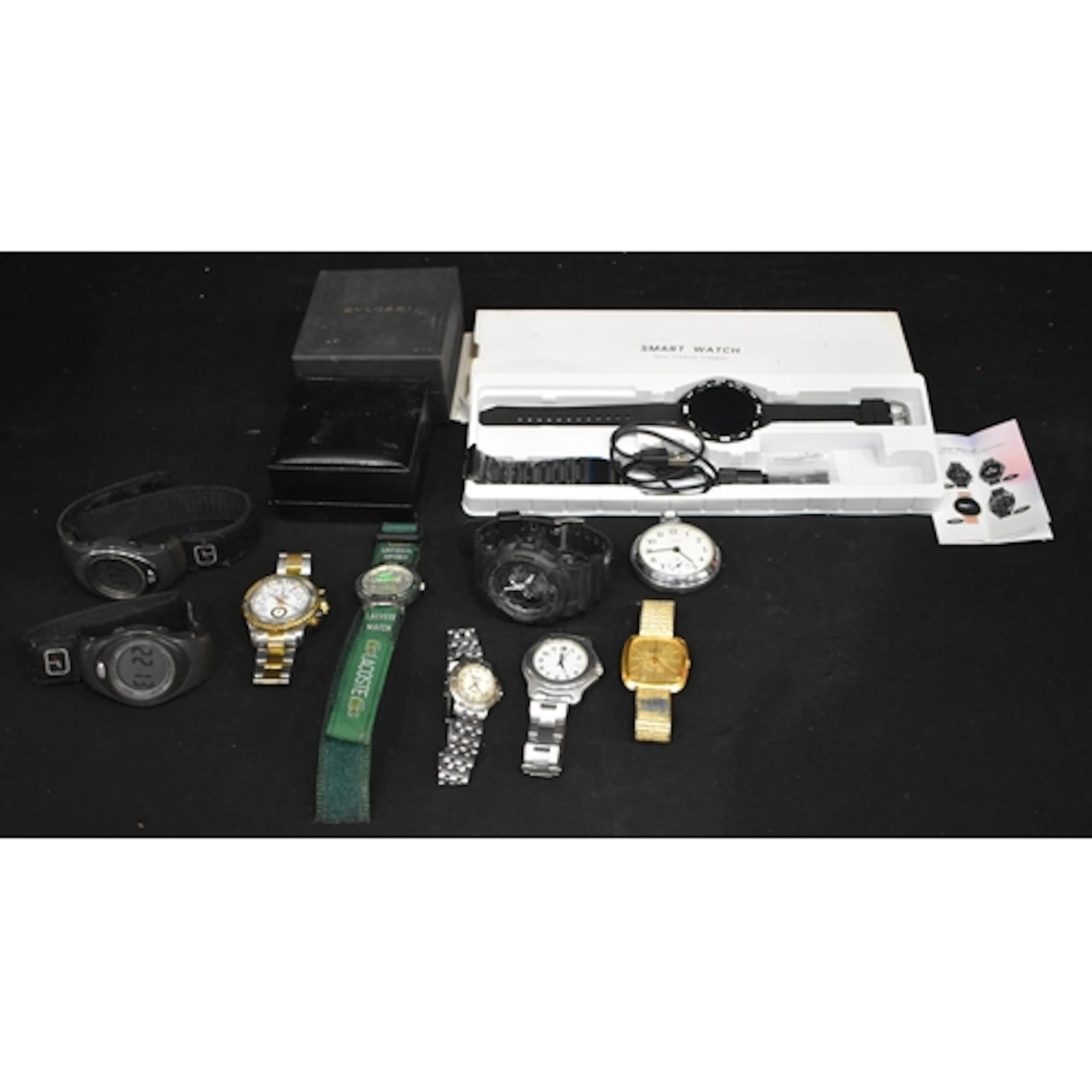 A collection of watches, pocket watch and a Bvlgari watch b...
