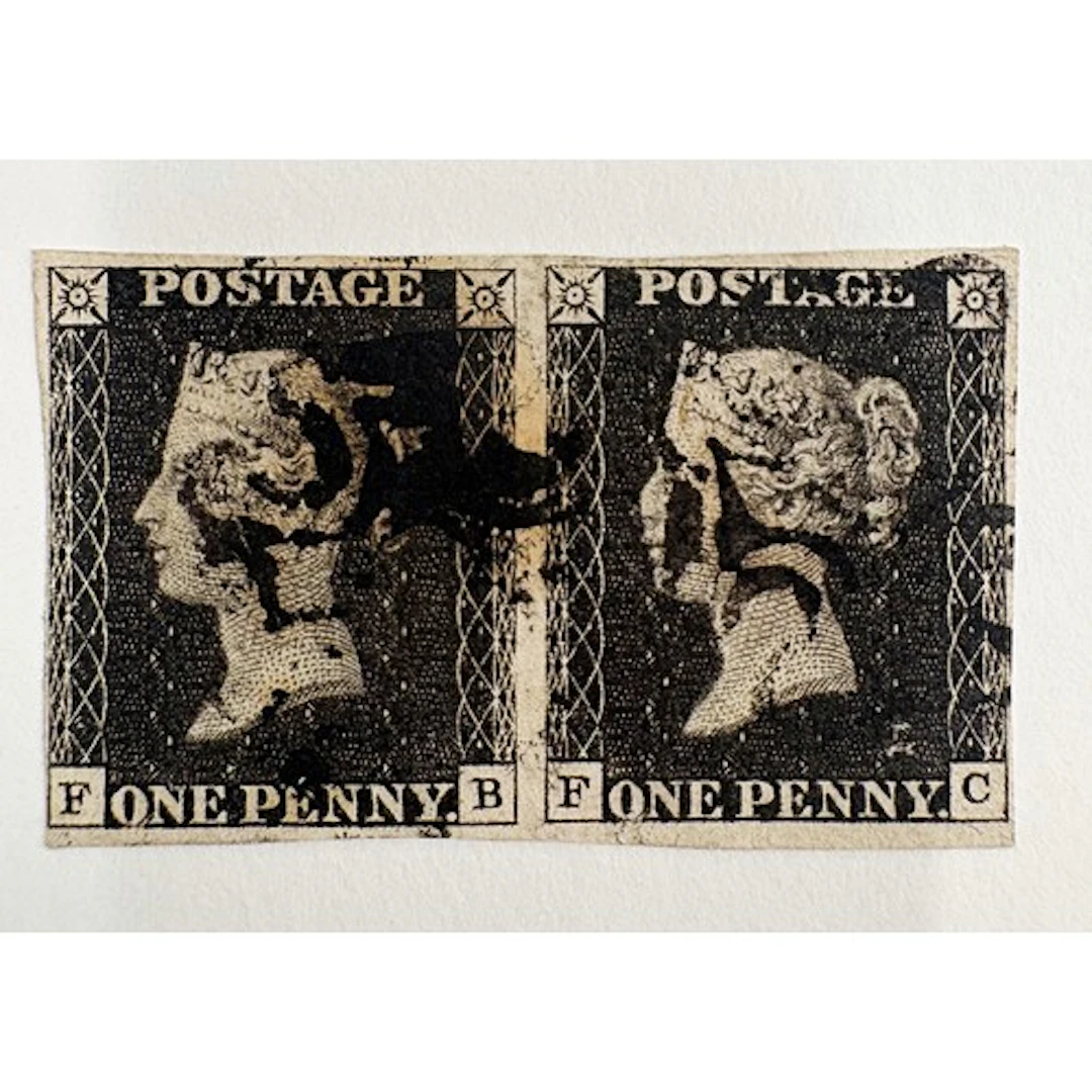 1d black a pair cancelled with black Maltese Cross's. 4 marg...