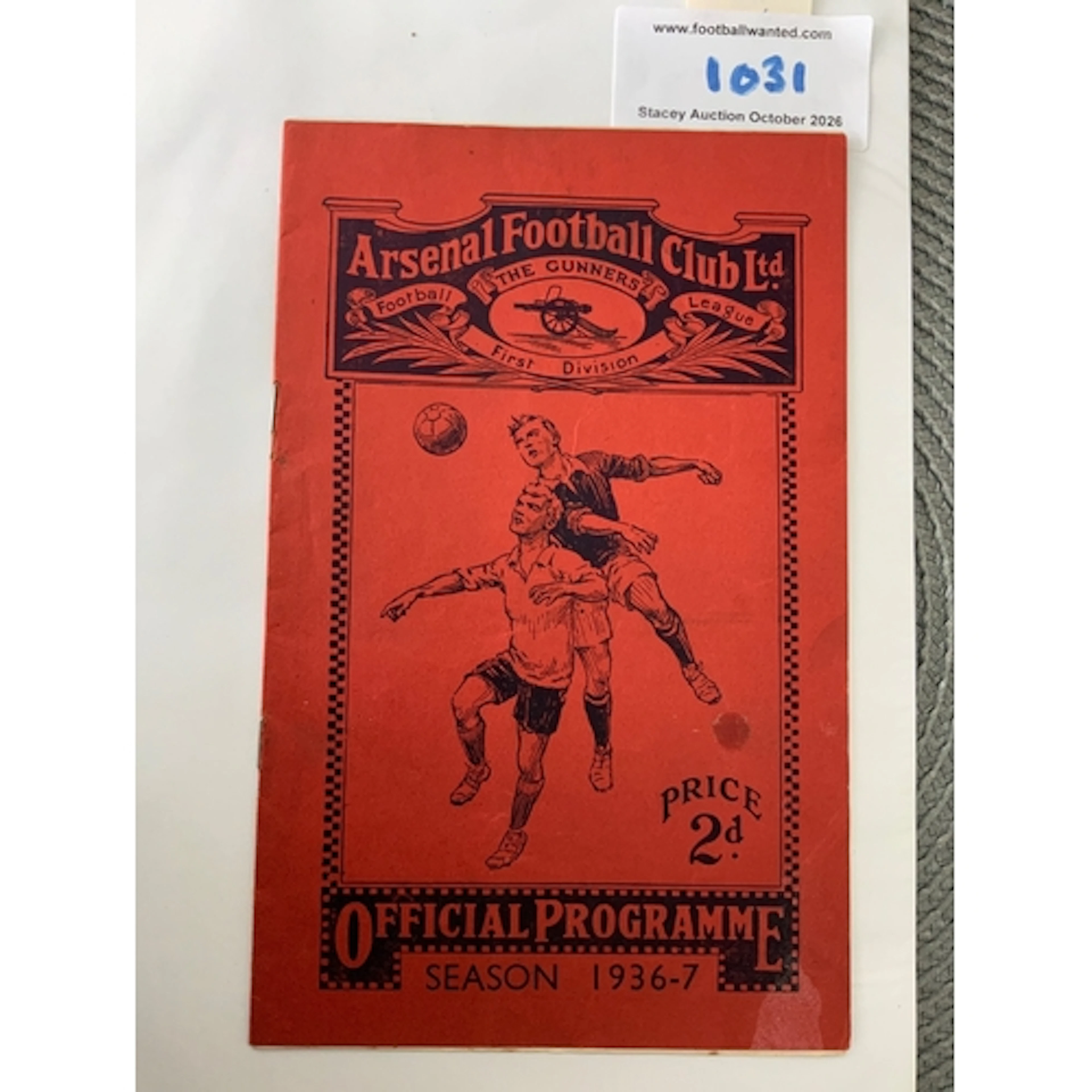36/37 Arsenal v Everton Football Programme: Excellent condit...