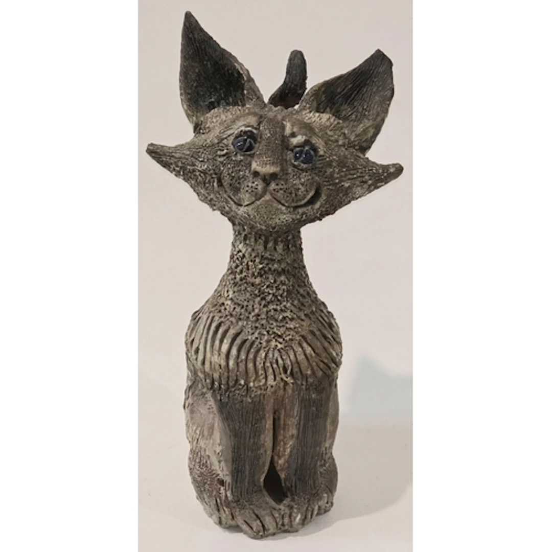 Poole Pottery interest Guy Sydenham carved sculpture of a ca...