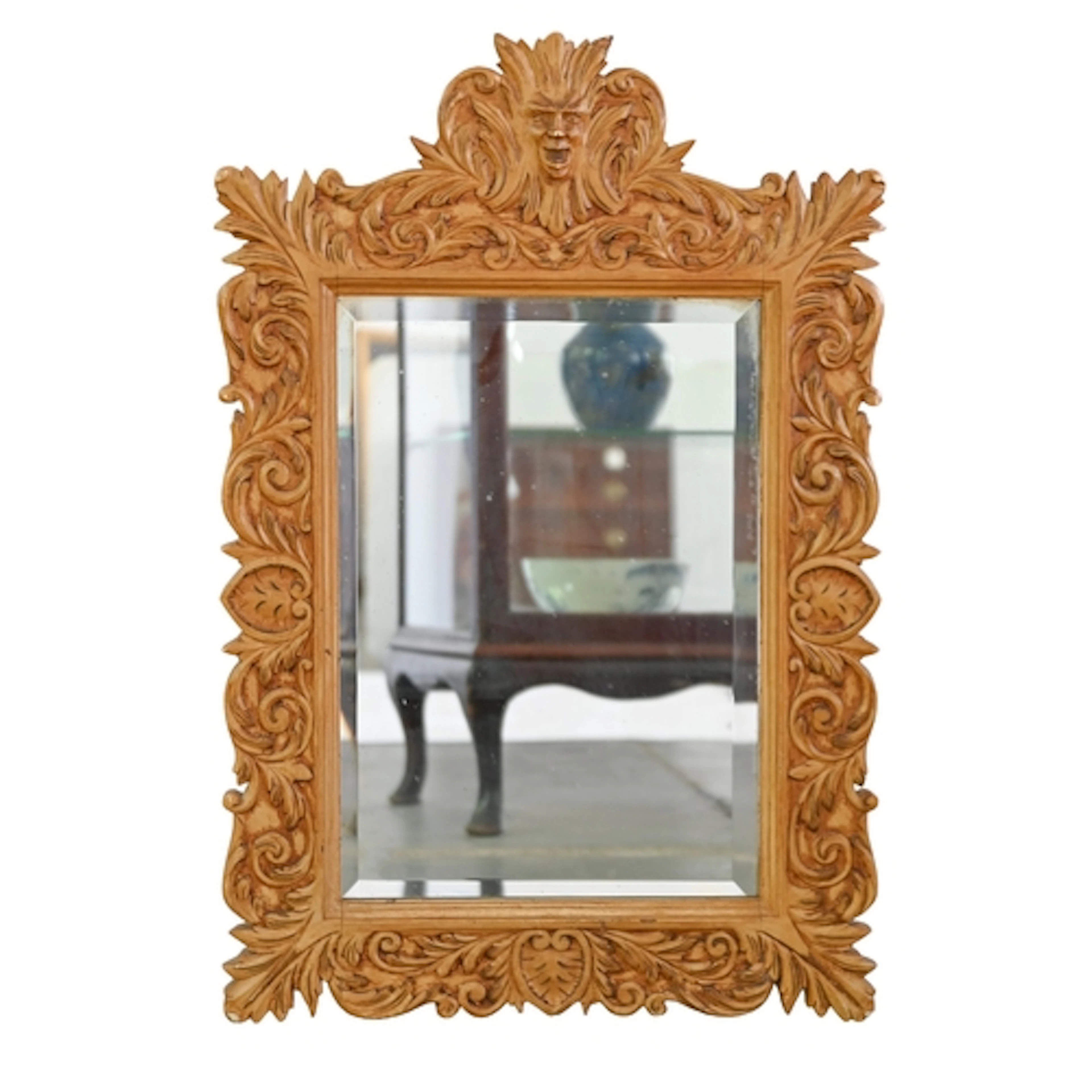 A Baroque design mahogany mirror, late 19th/early 20th c, la...