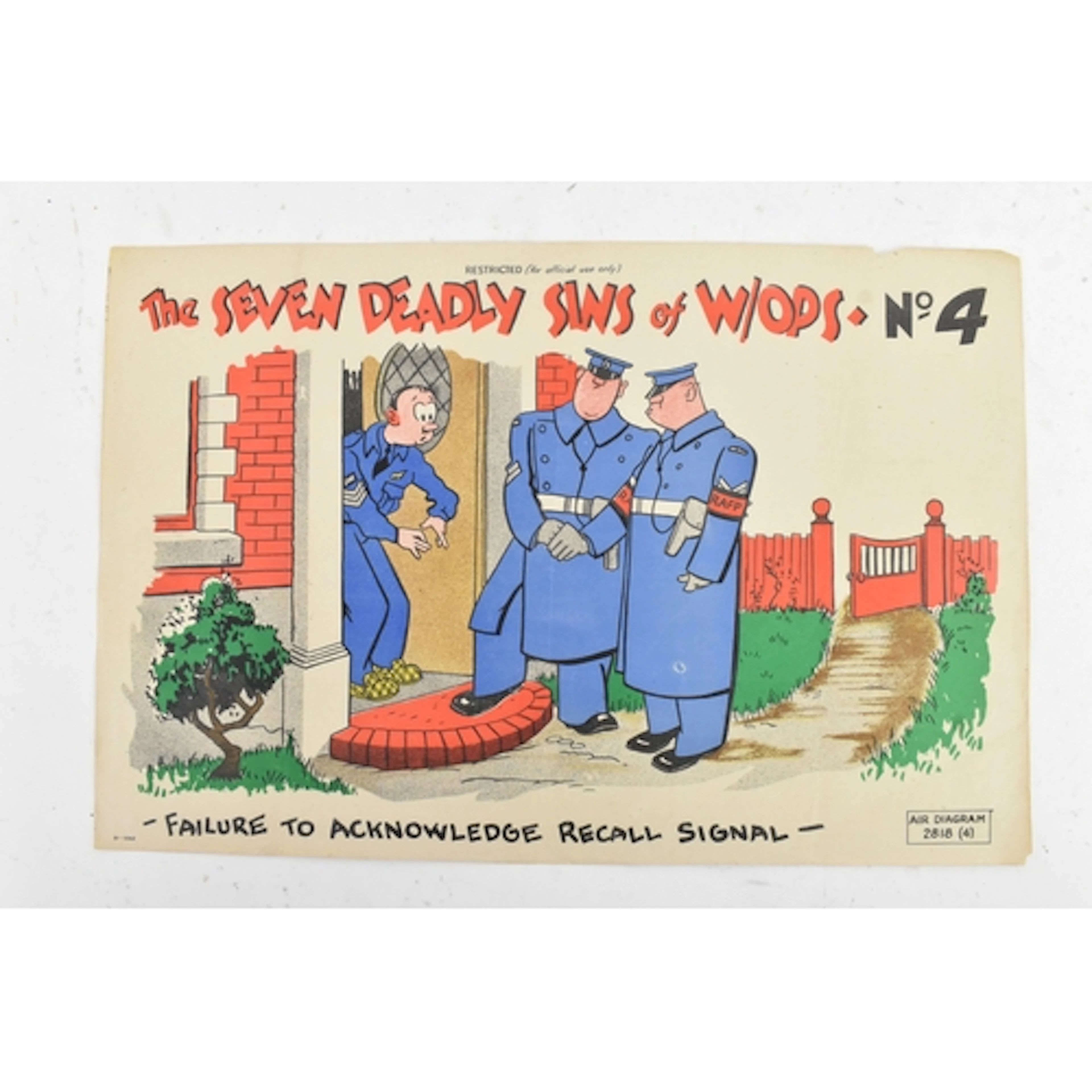 A Second World War RAF cartoon poster, ‘The Seven Deadly Sin...