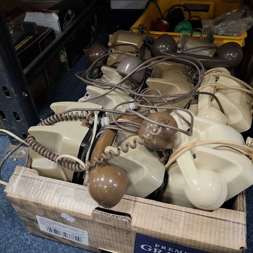 2 BOXES OF VINTAGE GPO TELEPHONES comprising eight rotary di...