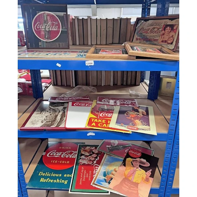 COCA COLA MEMORABILIA TO INCLUDE VINTAGE STYLE SIGNS, FRAMED...