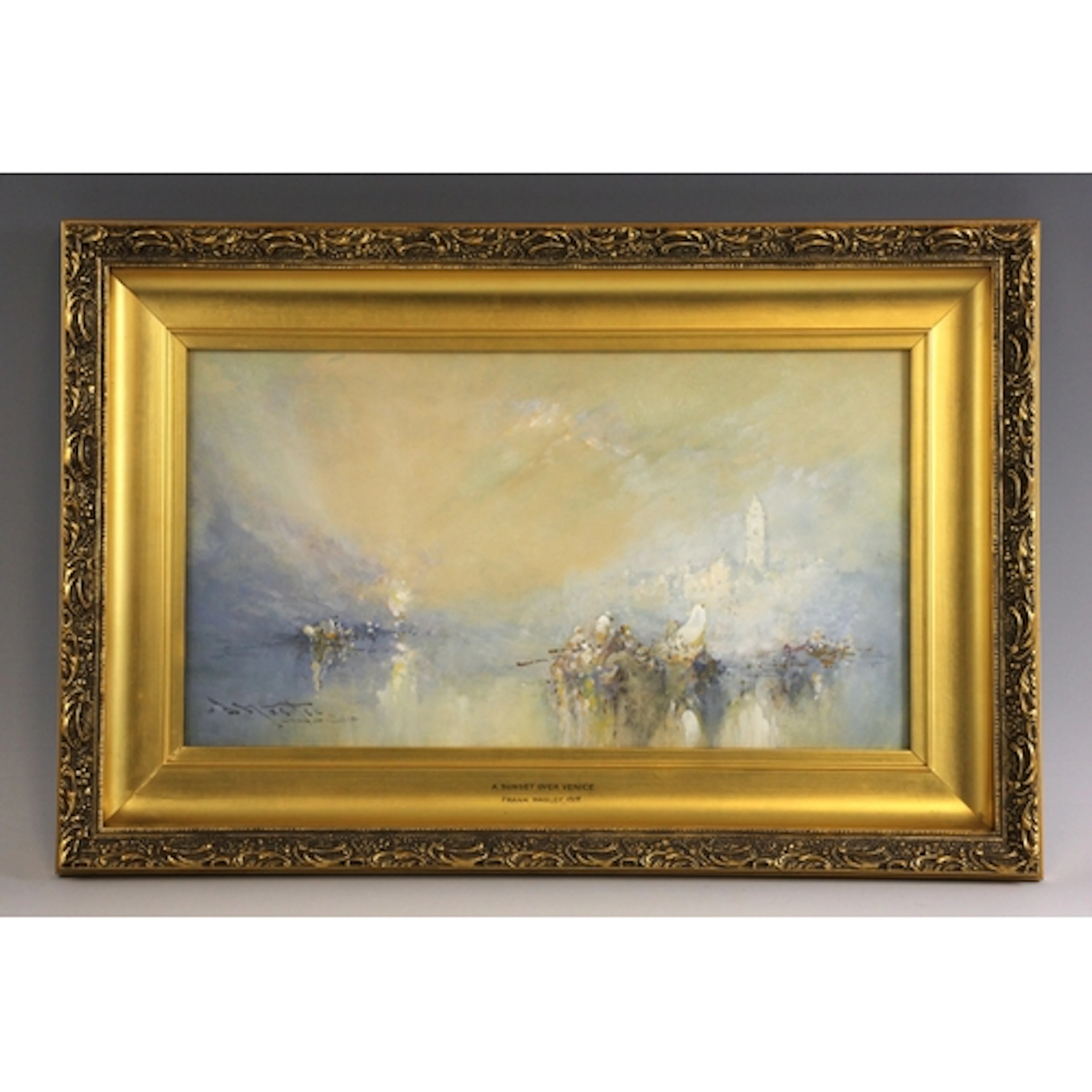 Pair Frank Wasley (British, 1848-1934), 'A Sunset Over Ven...