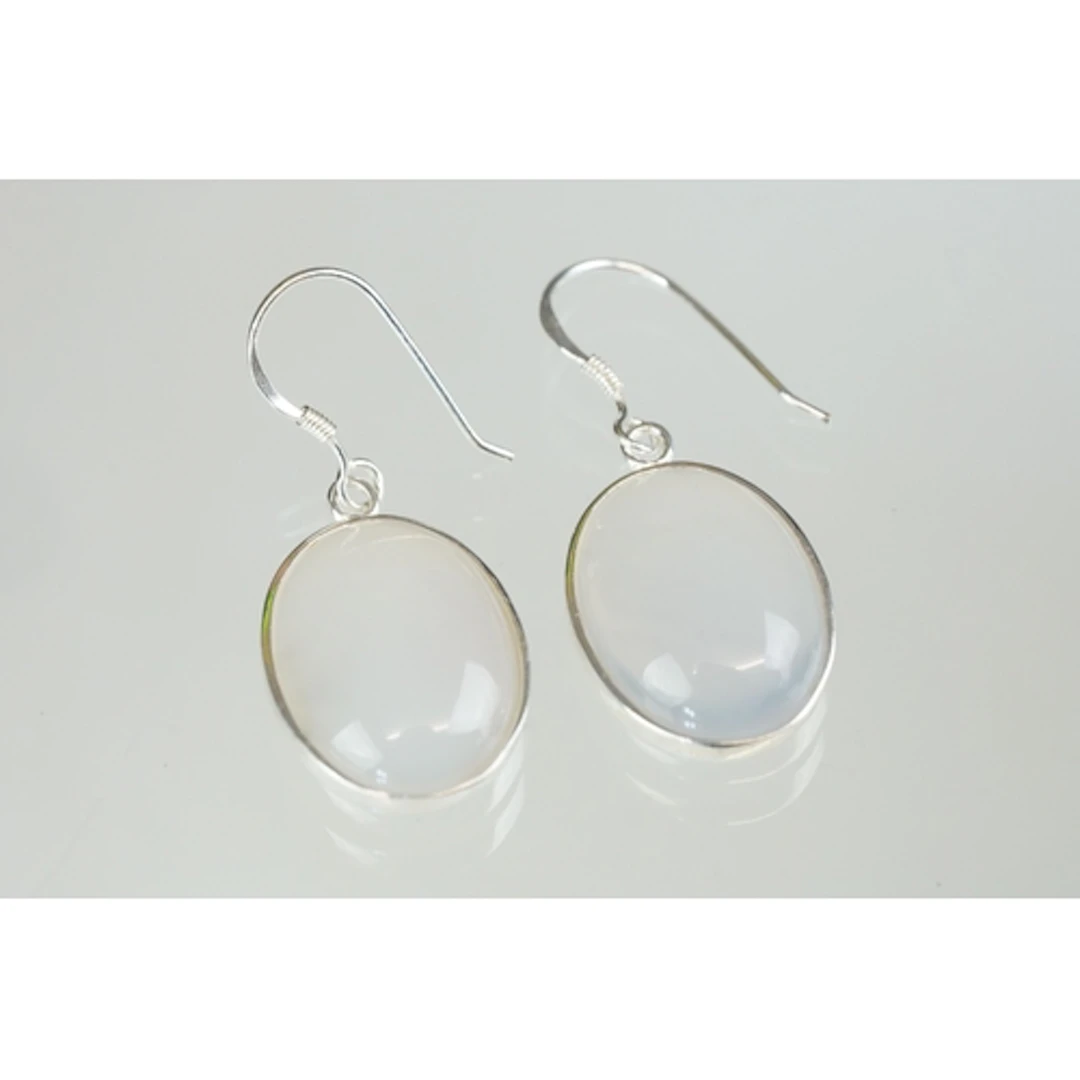 Pair of silver and quartz drop earrings