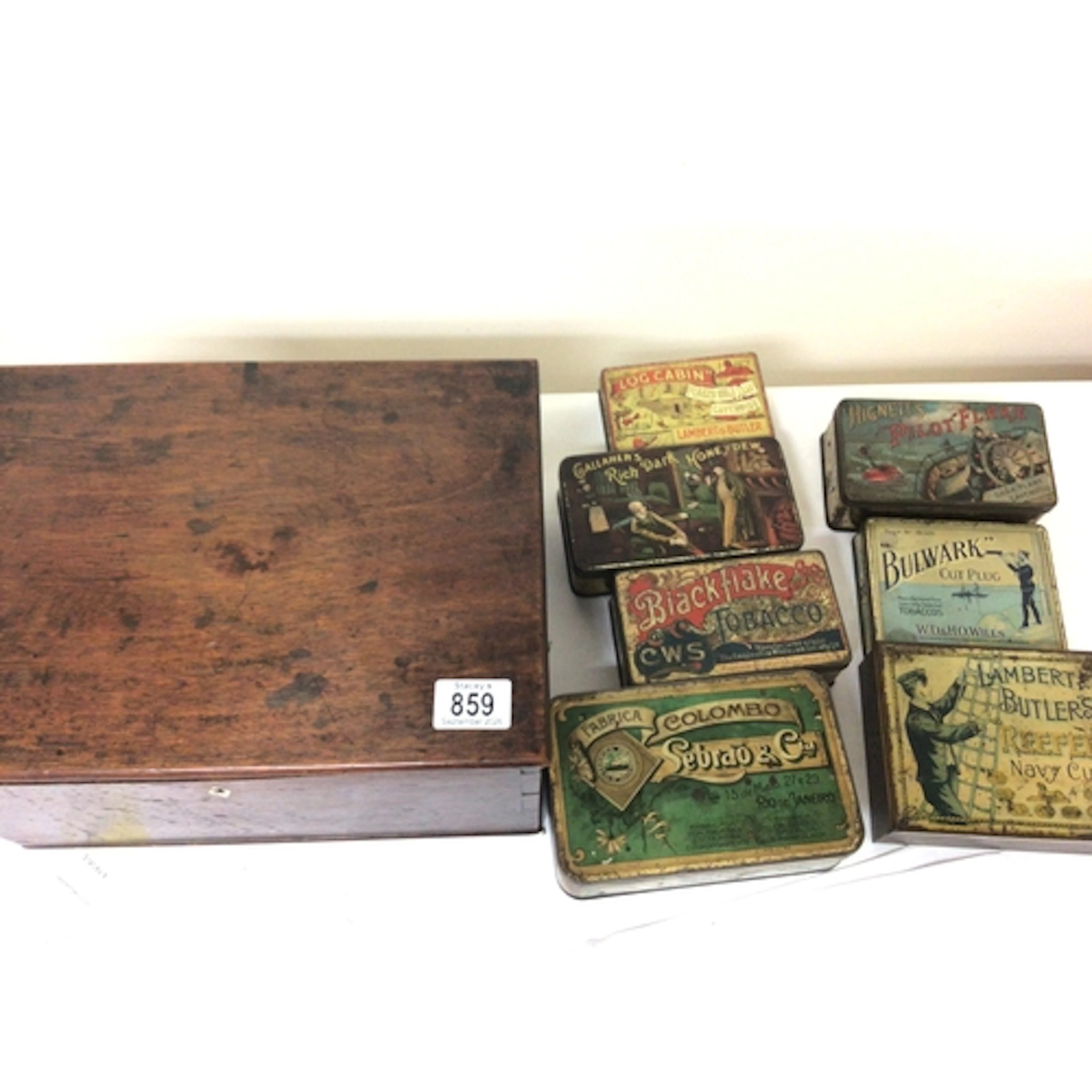 A George III mahogany box of rectangular shape and sev...