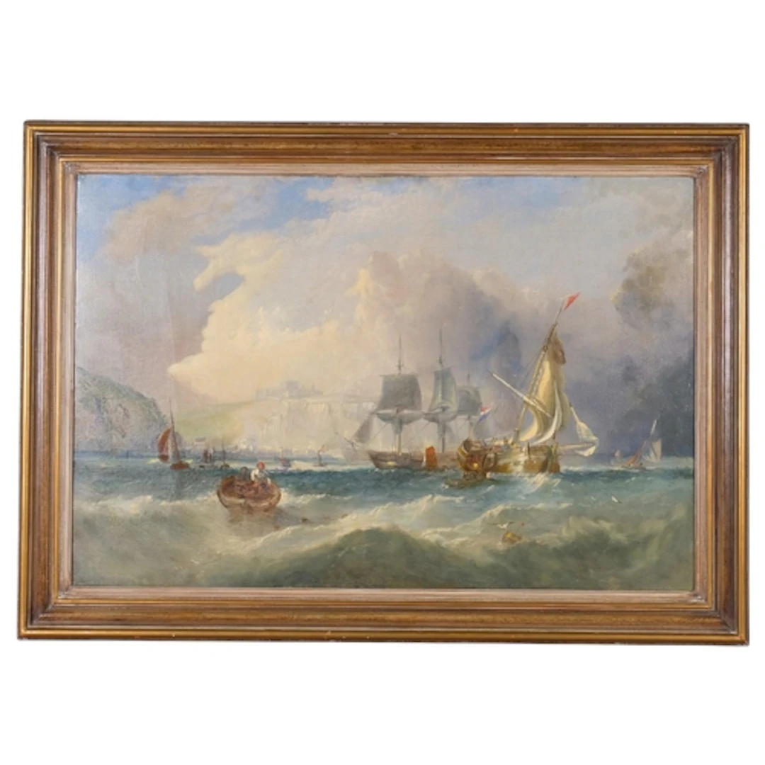 Manner of John Wilson Carmichael, shipping off Dover, 19th c...