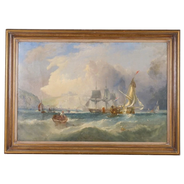 Manner of John Wilson Carmichael, shipping off Dover, 19th c...