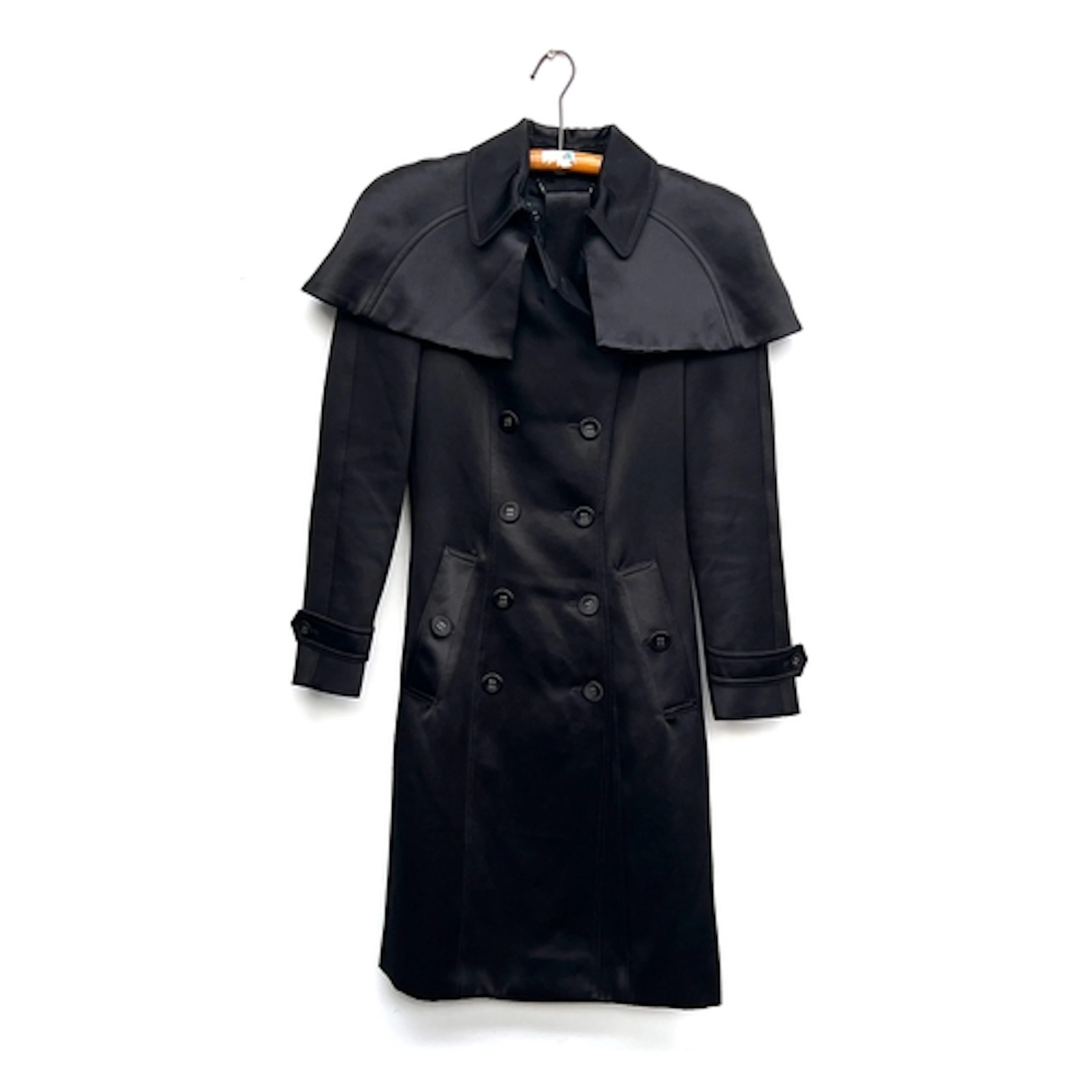 A Burberry Prorsum black trench coat, size 38