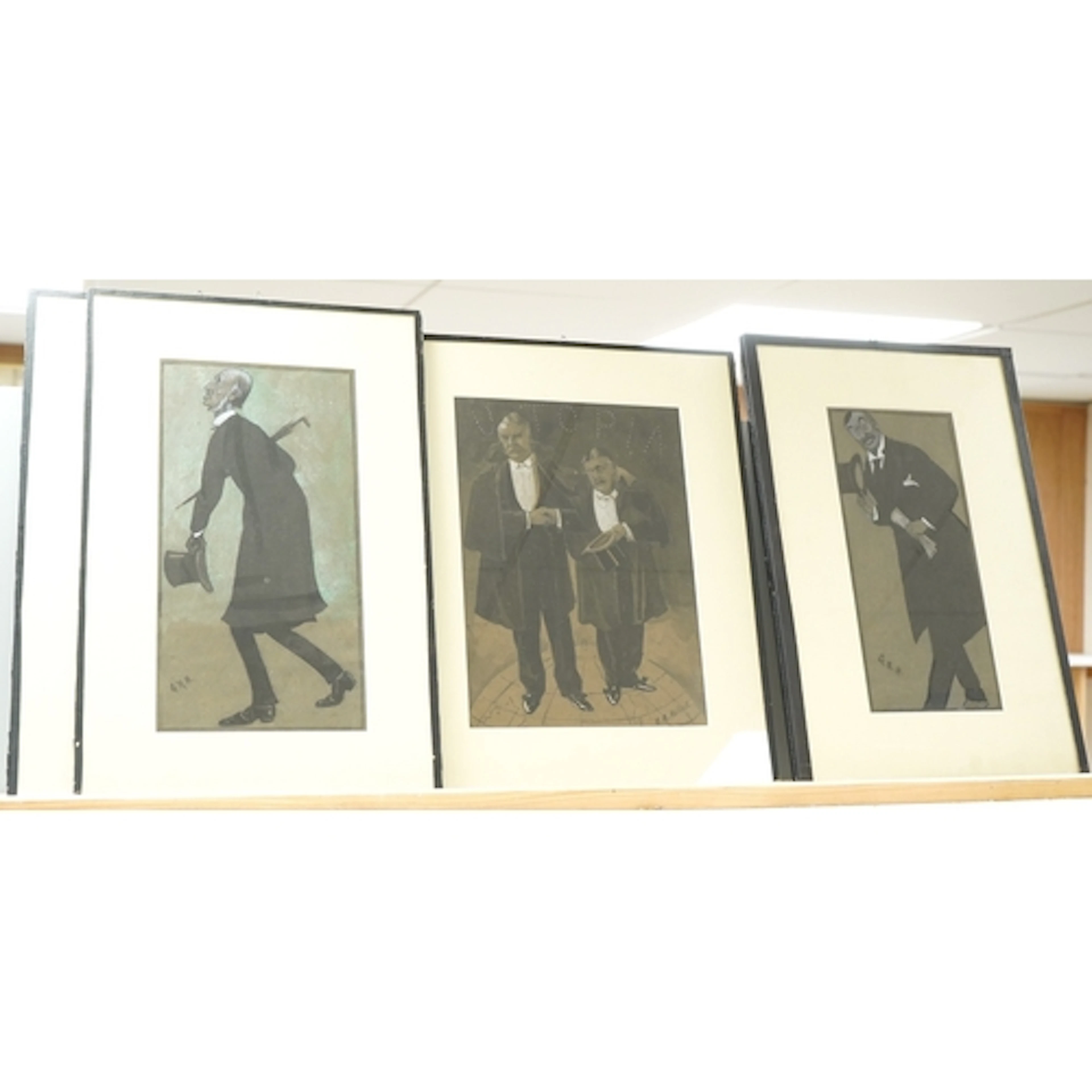George Roland Halkett (1856-1918), Five original caricatures...