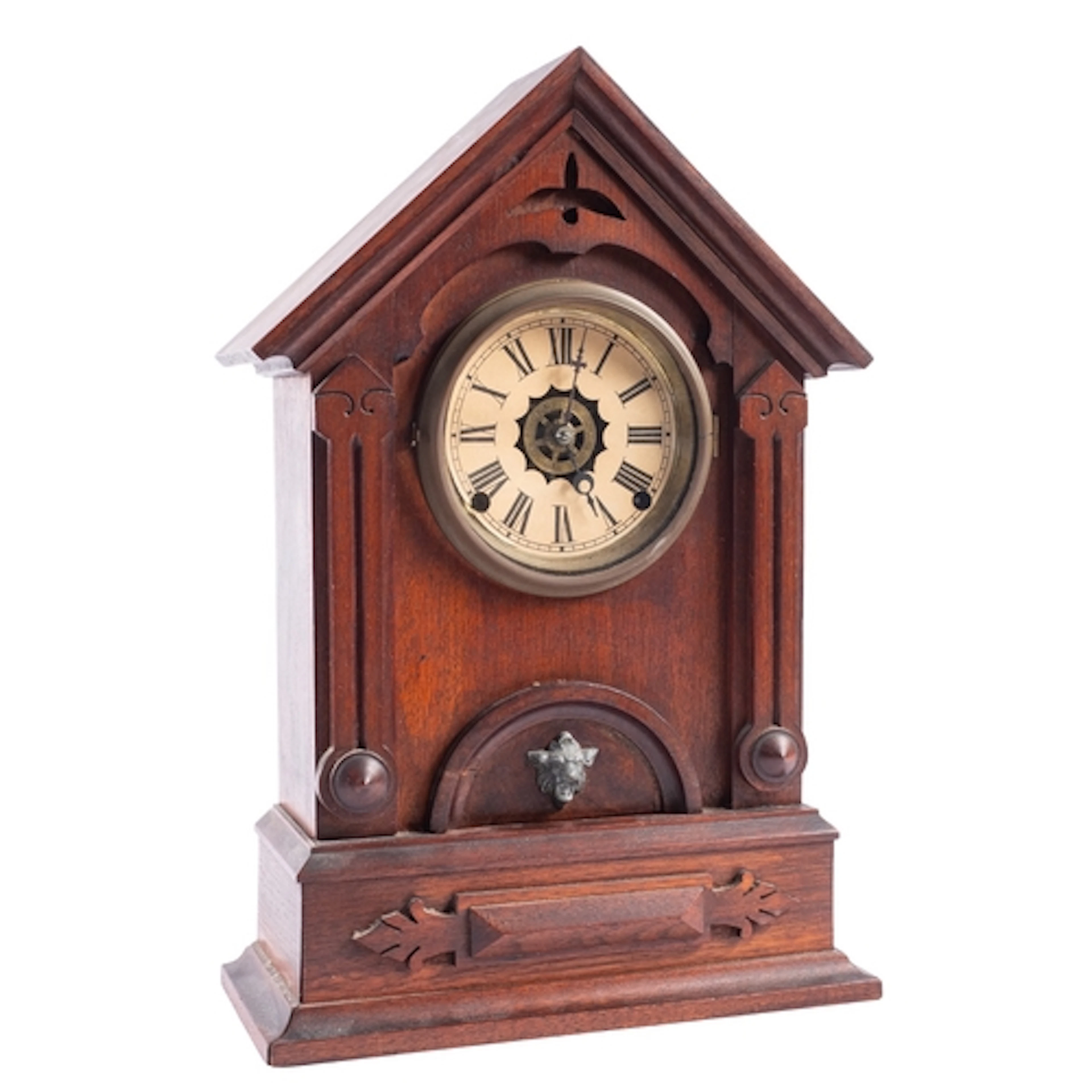 An American mantel alarm clock the eight-day duration moveme...