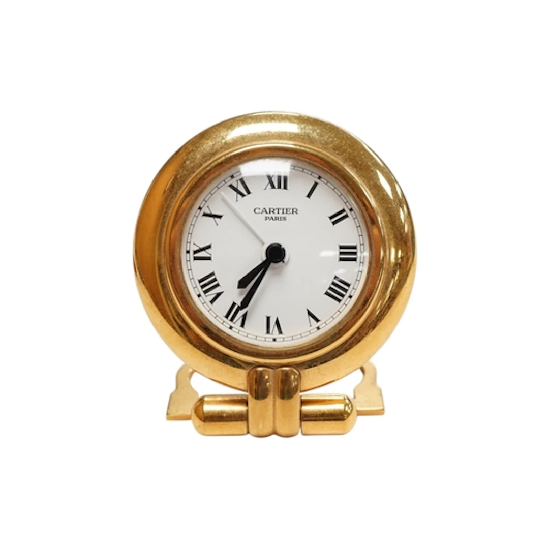 A boxed Must de Cartier Colisee desk clock, 0503951, with ca...