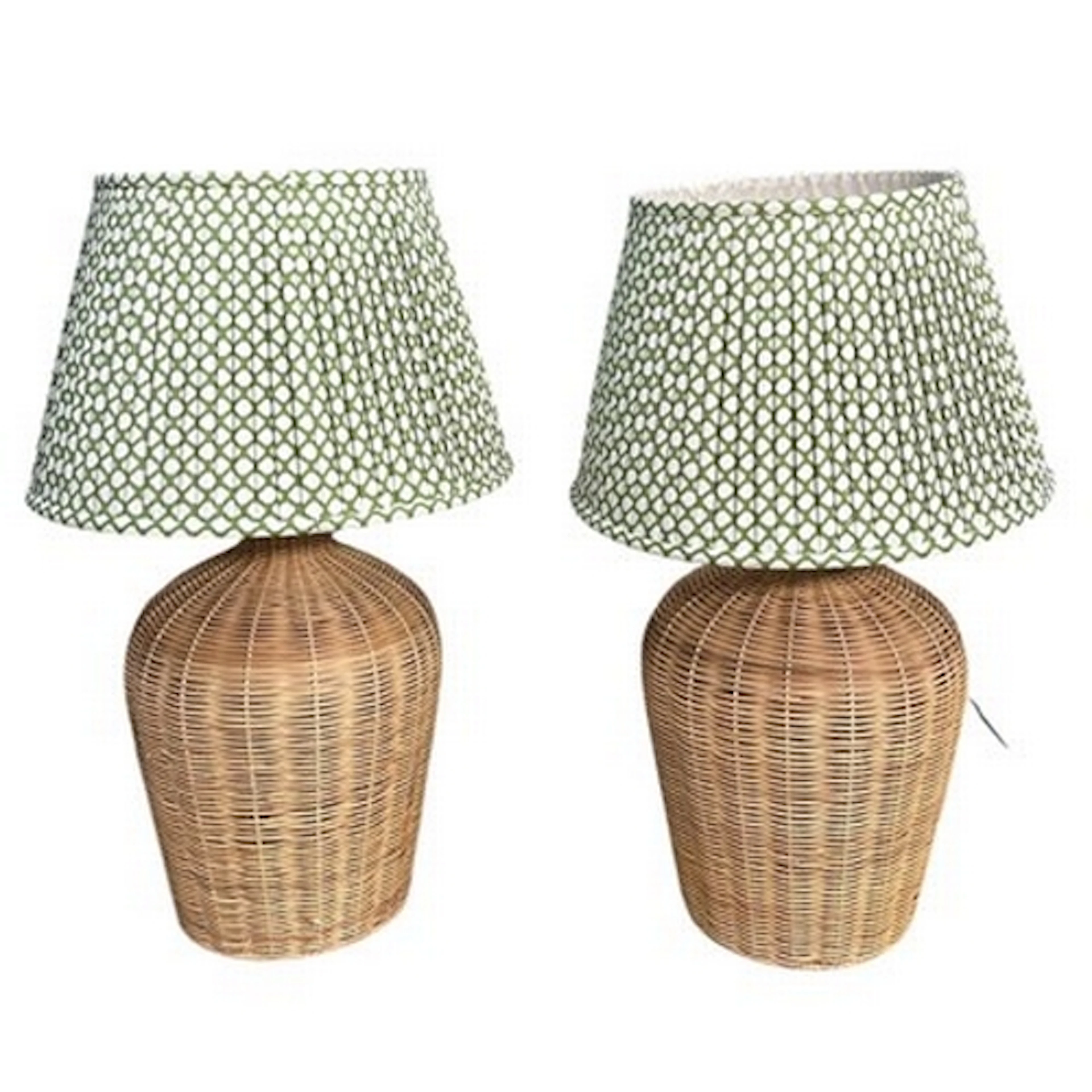 Pooky - a pair of modern designer rattan woven bedside / tab...