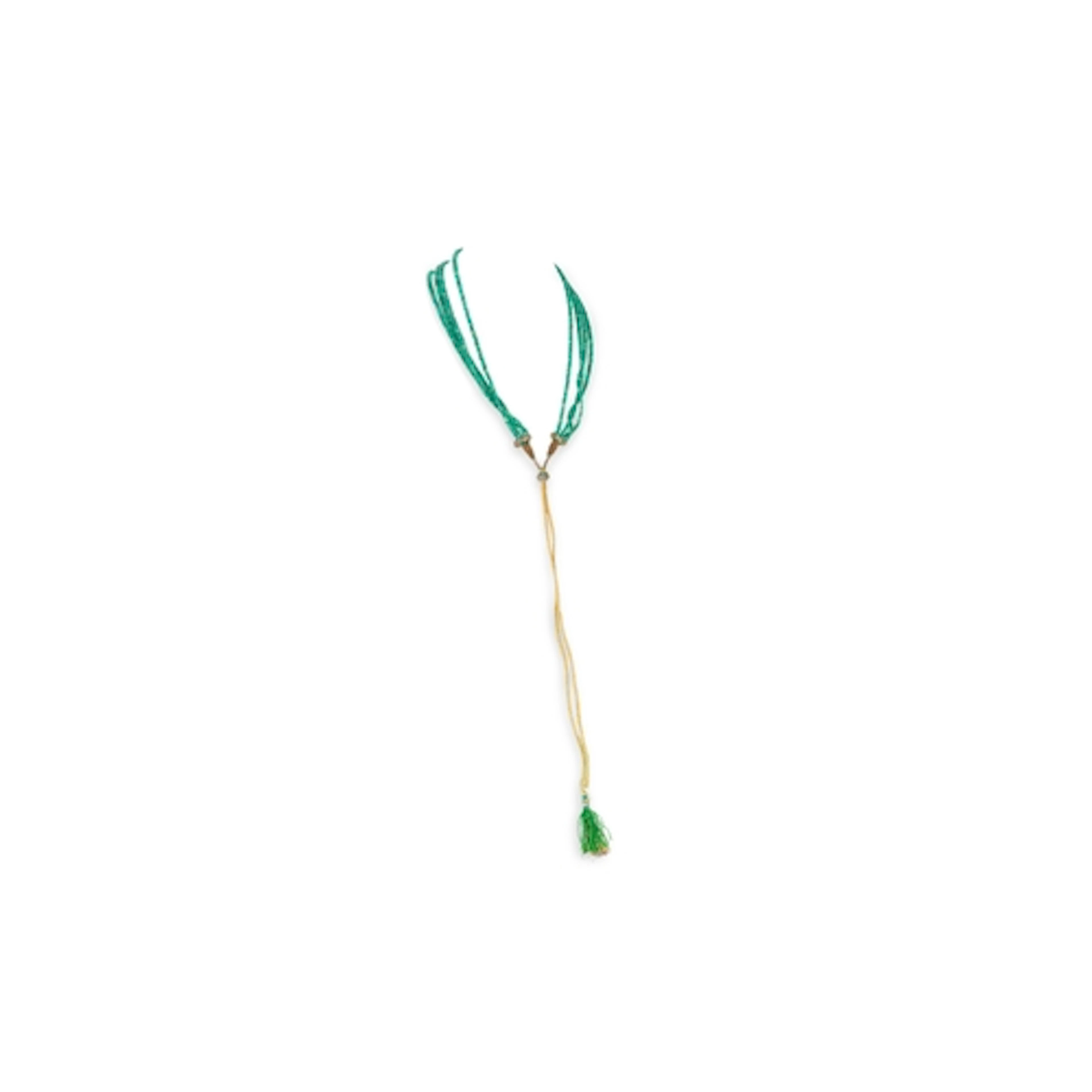 A GRADUATED BEADED EMERALD NECKLACE, comprising four strands...