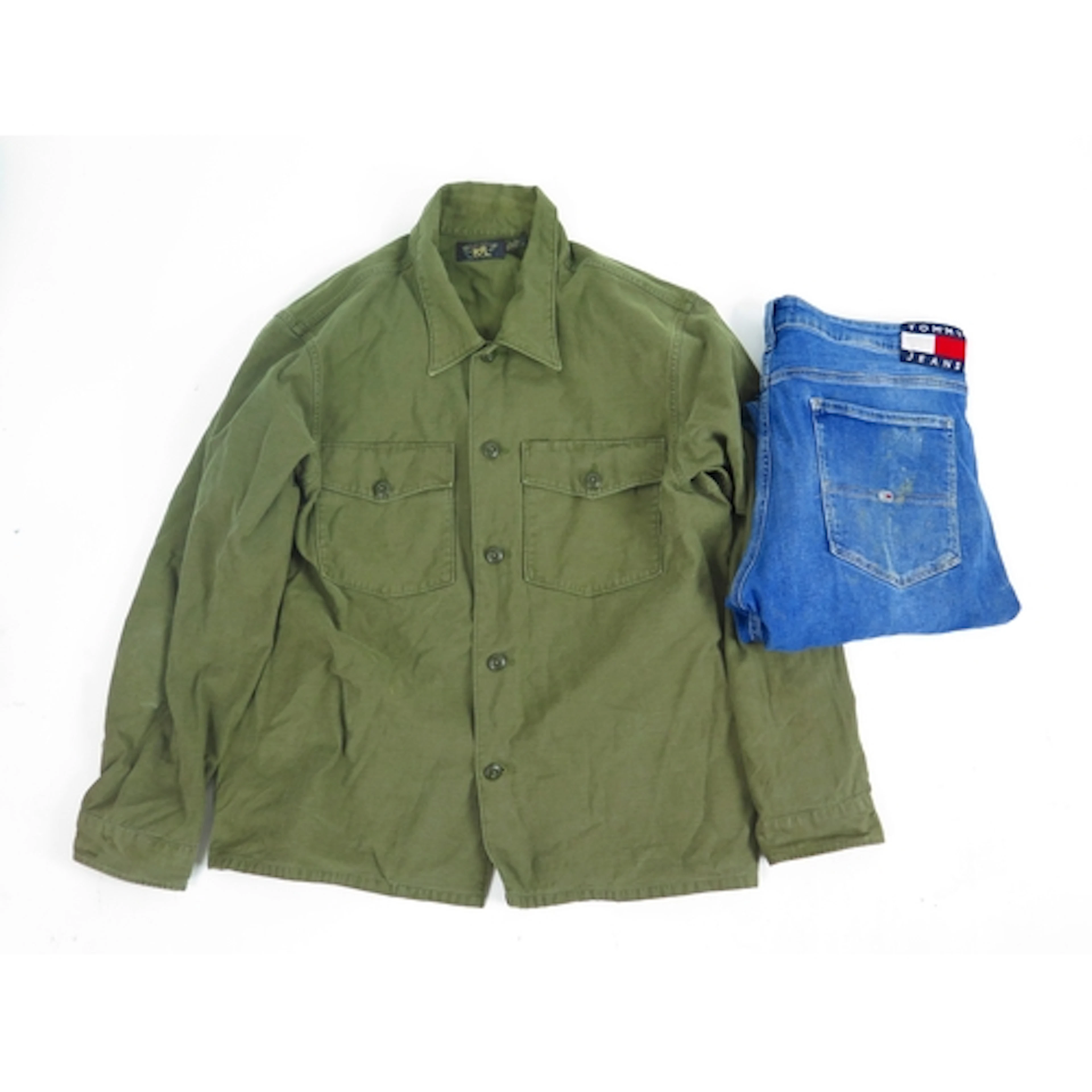 Ralph Lauren - a vintage gent's utility shacket in khaki gre...