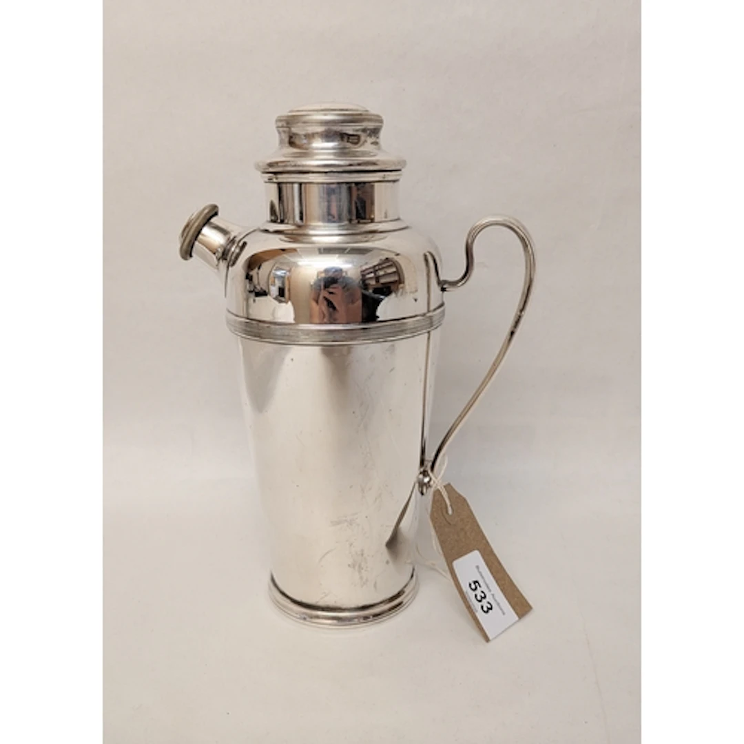 Harrods Art Deco silver plated cocktail shaker/ pourer