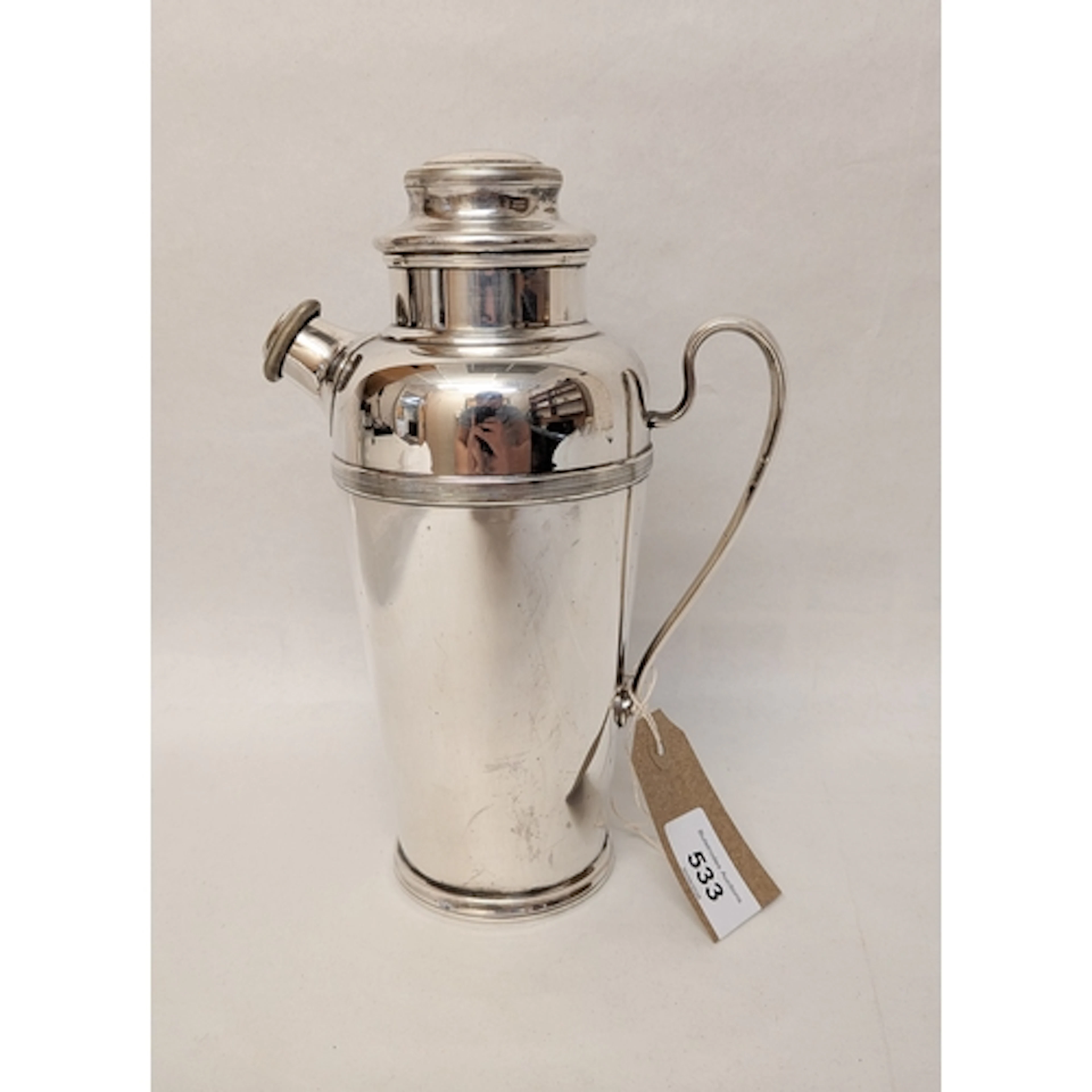 Harrods Art Deco silver plated cocktail shaker/ pourer