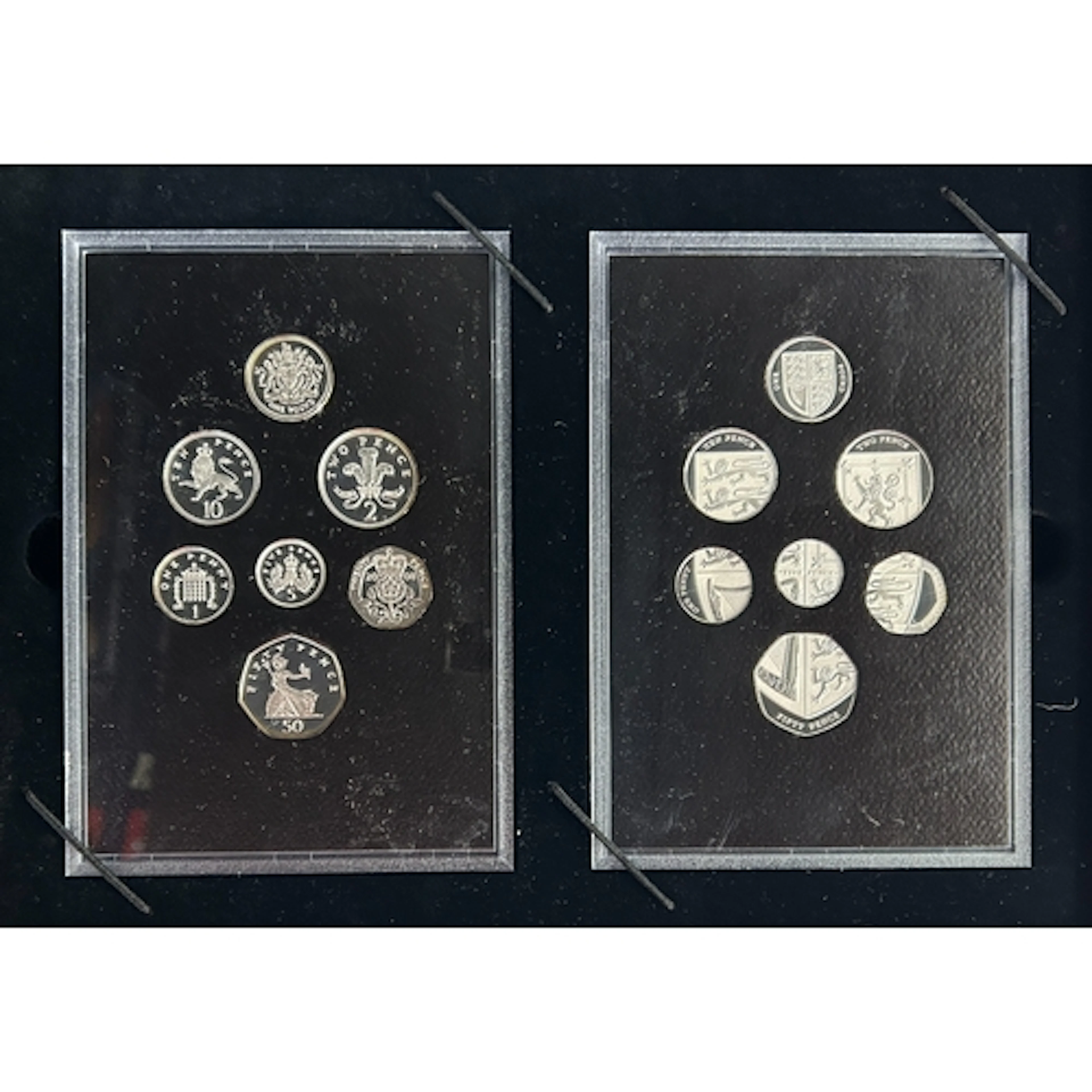 UK 2008 Emblems of Britain Silver Proof Seven-Coin Set and R...