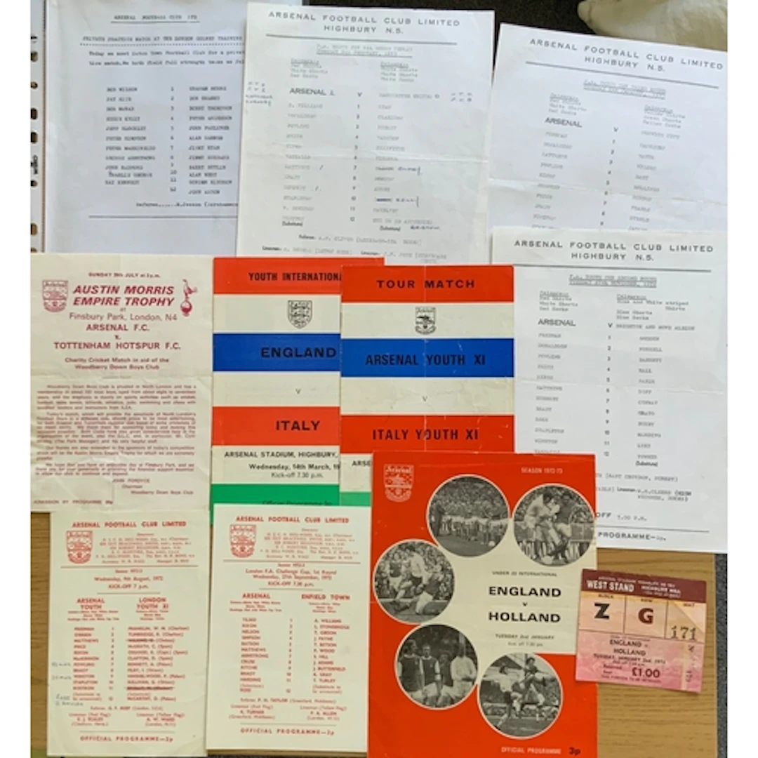 72/73 Arsenal Youth Home Football Programmes: Includes FA Yo...