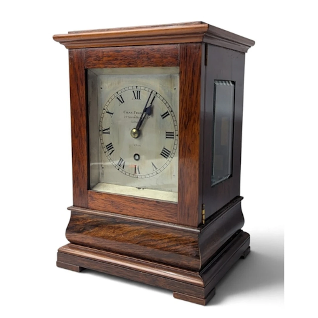 Frodsham, London; an early C20 rosewood cased library clock,...