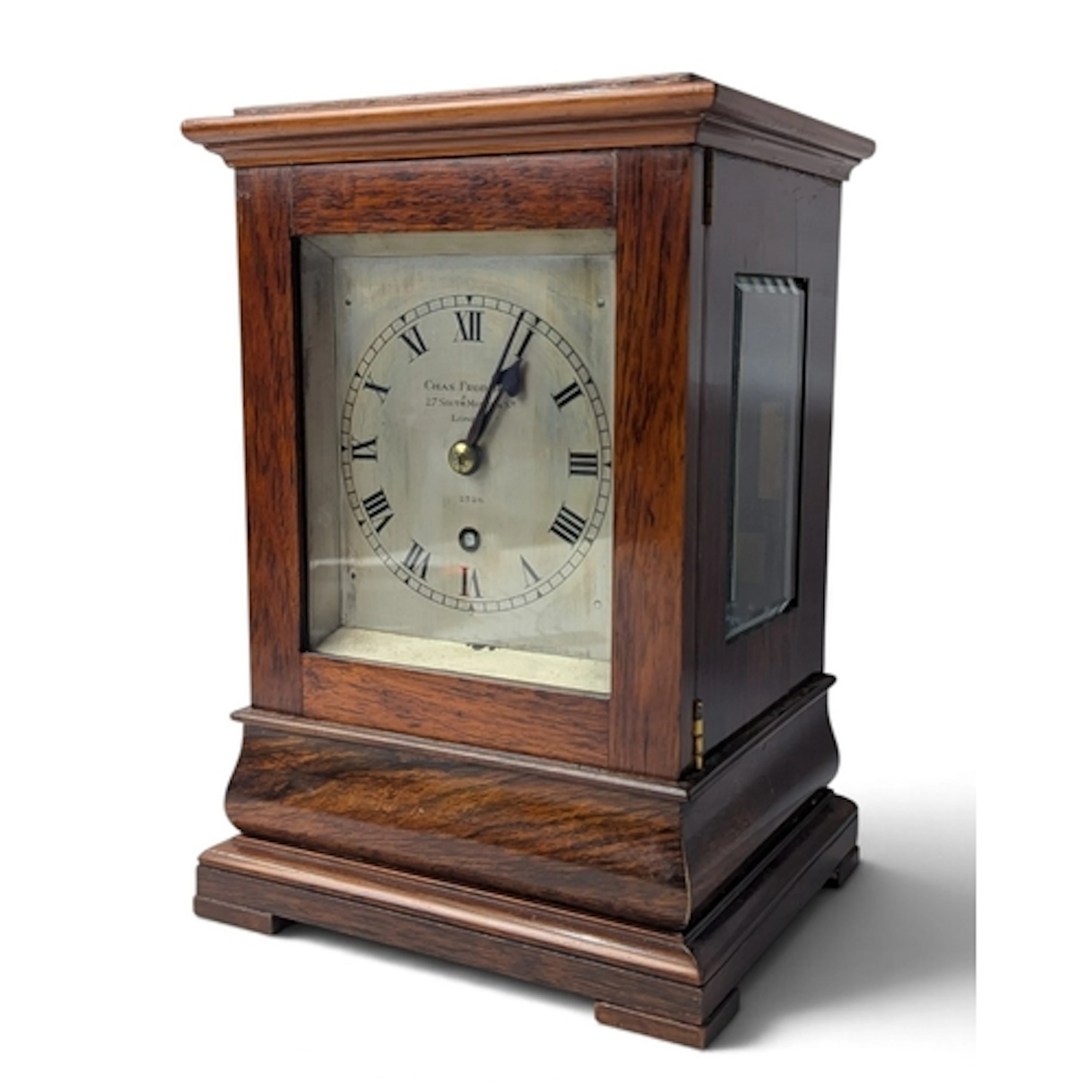 Frodsham, London; an early C20 rosewood cased library clock,...