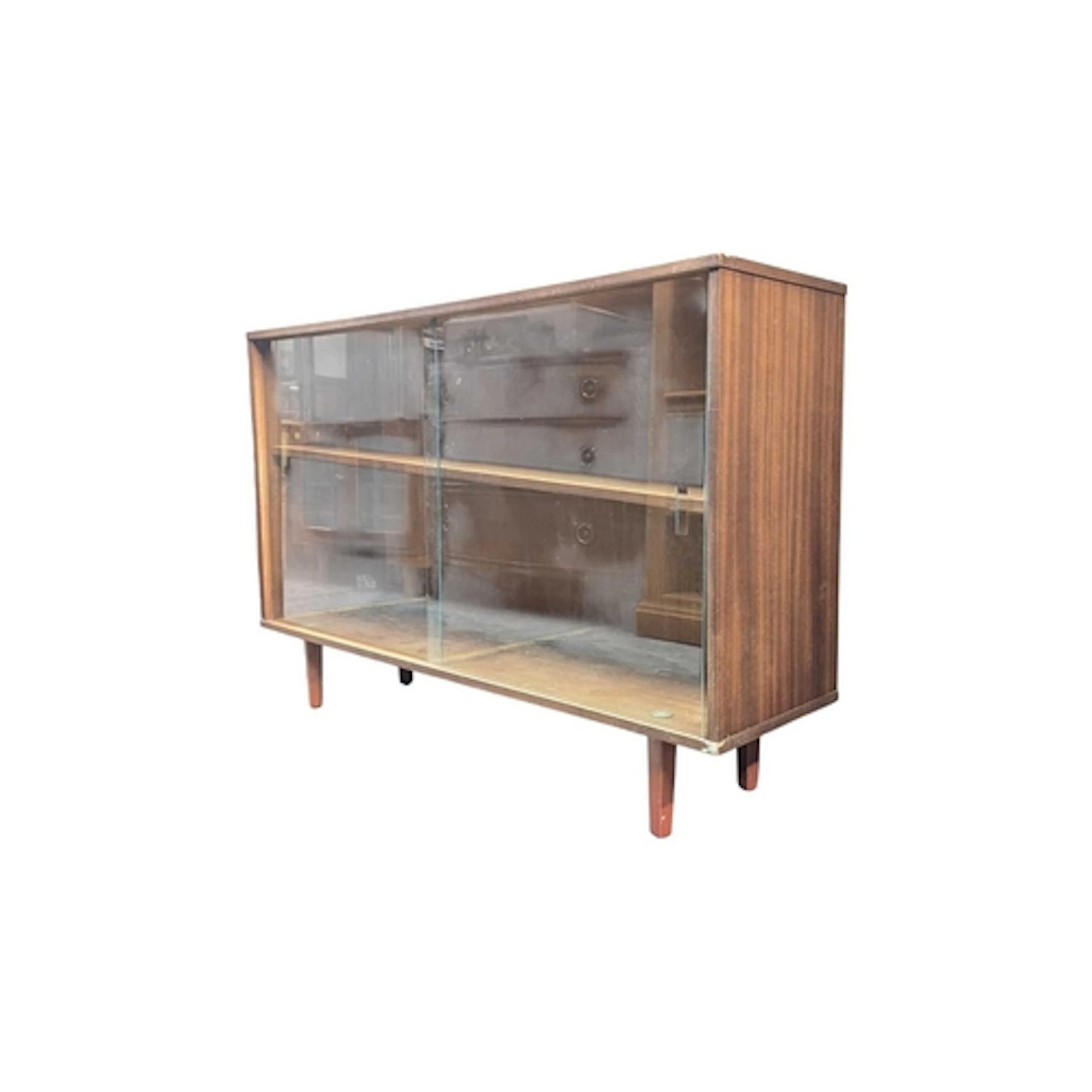 Avalon Furniture - Teak mid century bookcase cabinet. Twin g...